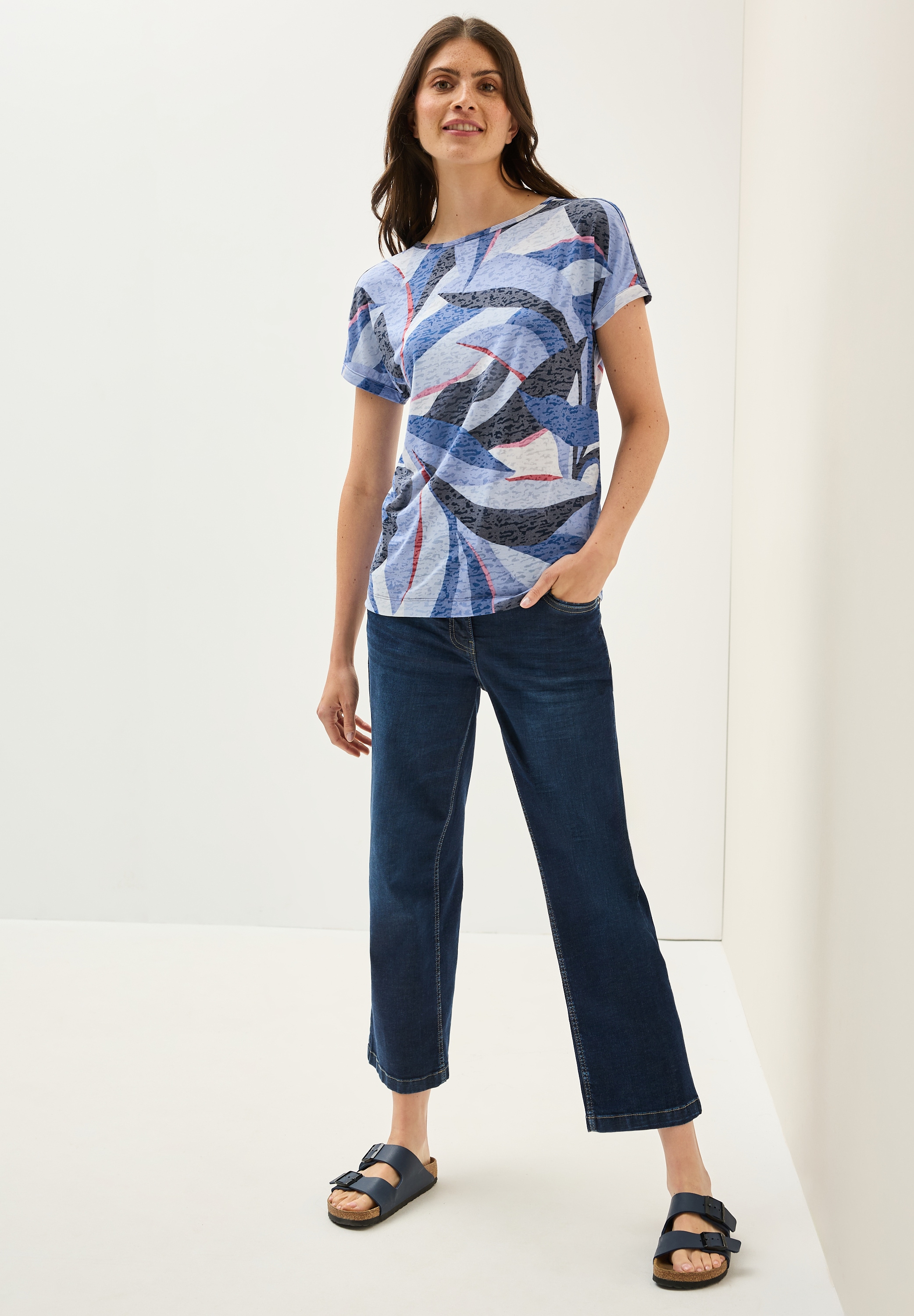 Cecil Print-Shirt, mit Ausbrenner-Optik