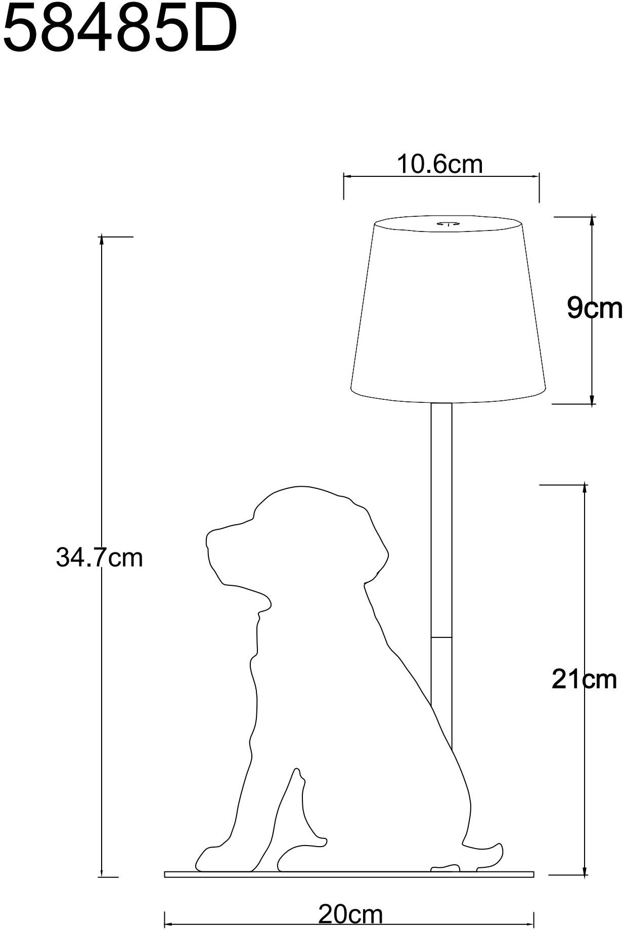GLOBO LIGHTING LED Tischleuchte »FURRI«, 1 flammig, Leuchtmittel LED-Modul | LED fest integriert, Tischlampe schwarz gold Tiere Hund