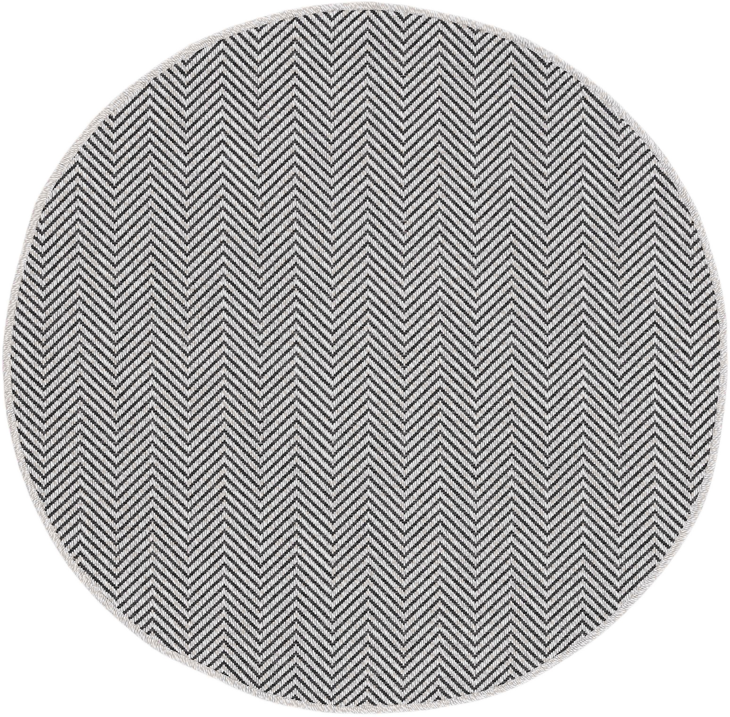 carpetfine Teppich »Boho 106«, rund, 4 mm Höhe, robustes Flachgewebe, Sisal Optik, UV-beständig, Außenbereich