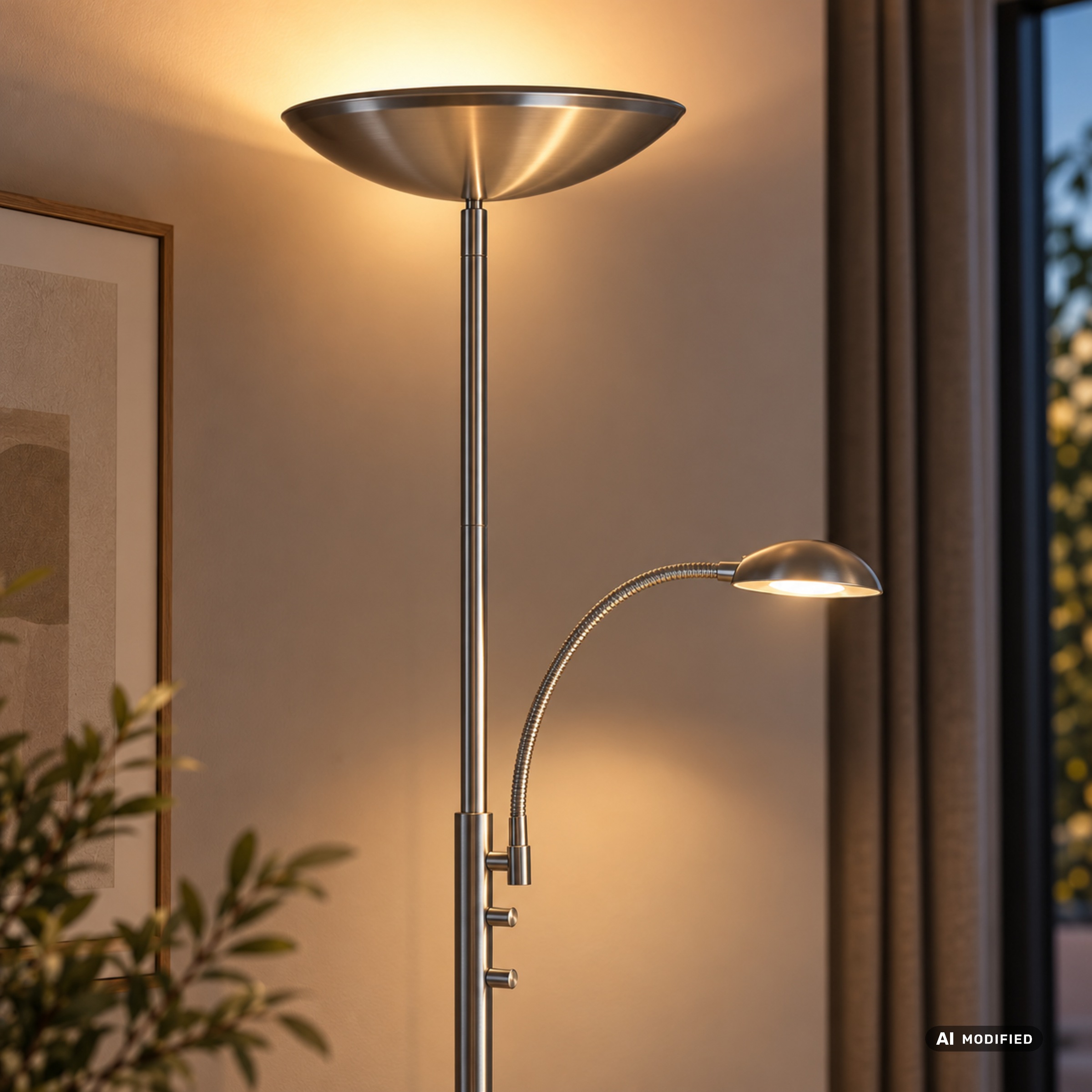 Brilliant Deckenfluter »Rosanna« LED-Modul 1 Stk. Warmweiß LED Deckenfluter Lesearm eisen