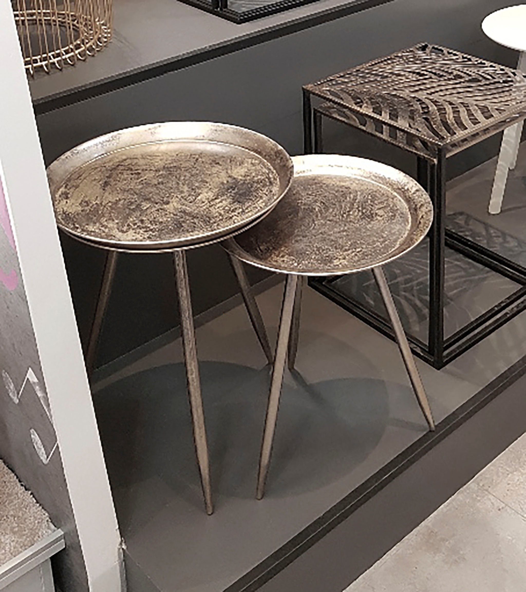 HAKU Beistelltisch »Sofatisch, Wohnzimmertisch« 1 Stk. tlg. rund - aus Metall Kupfer - Ø/H 38/47 cm
