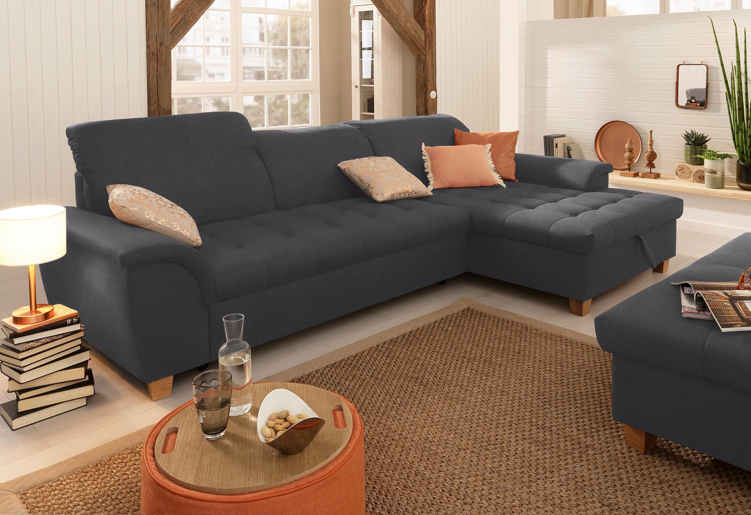 Home affaire Ecksofa »Lyla fester Sitzkomfort, bequeme Armlehnen, Breite 27 günstig online kaufen