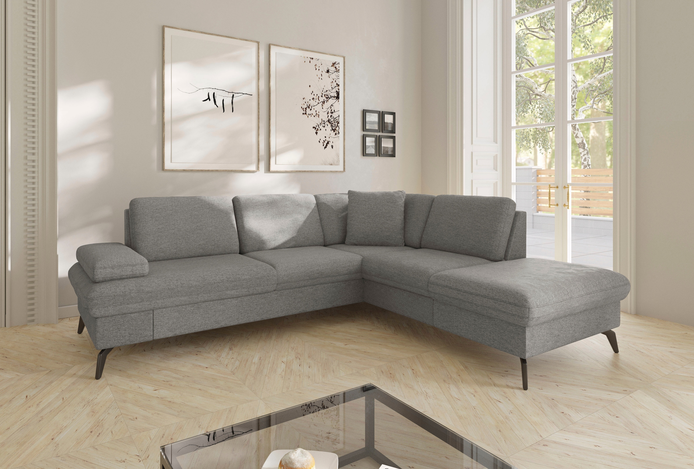 sit&more Ecksofa »Morris Jubi L-Form, B: 238 cm« mit Armteilfunktion & 1 Zi günstig online kaufen