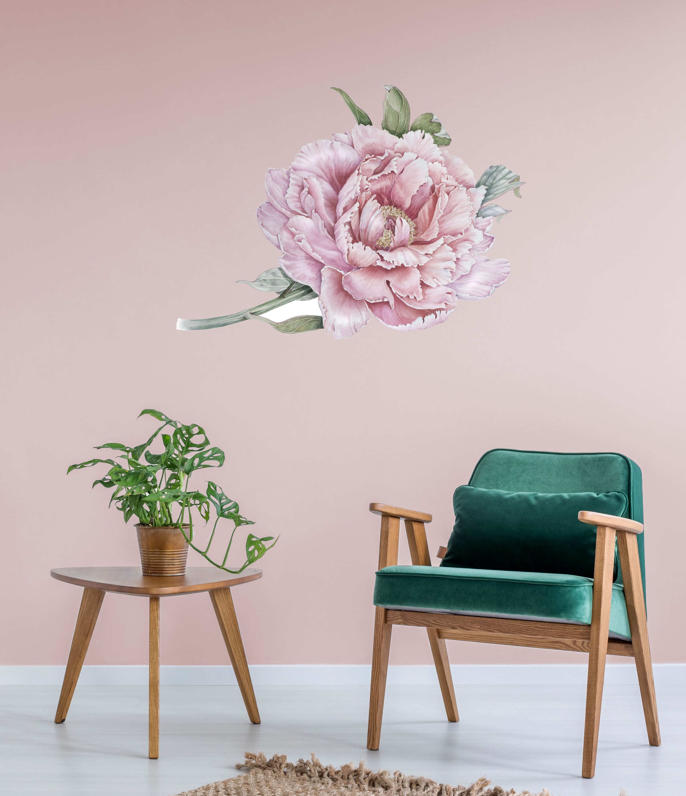 queence Wandtattoo »Klara« Wandbild, Sticker, rosa, Blume, Blüte, selbstkle günstig online kaufen