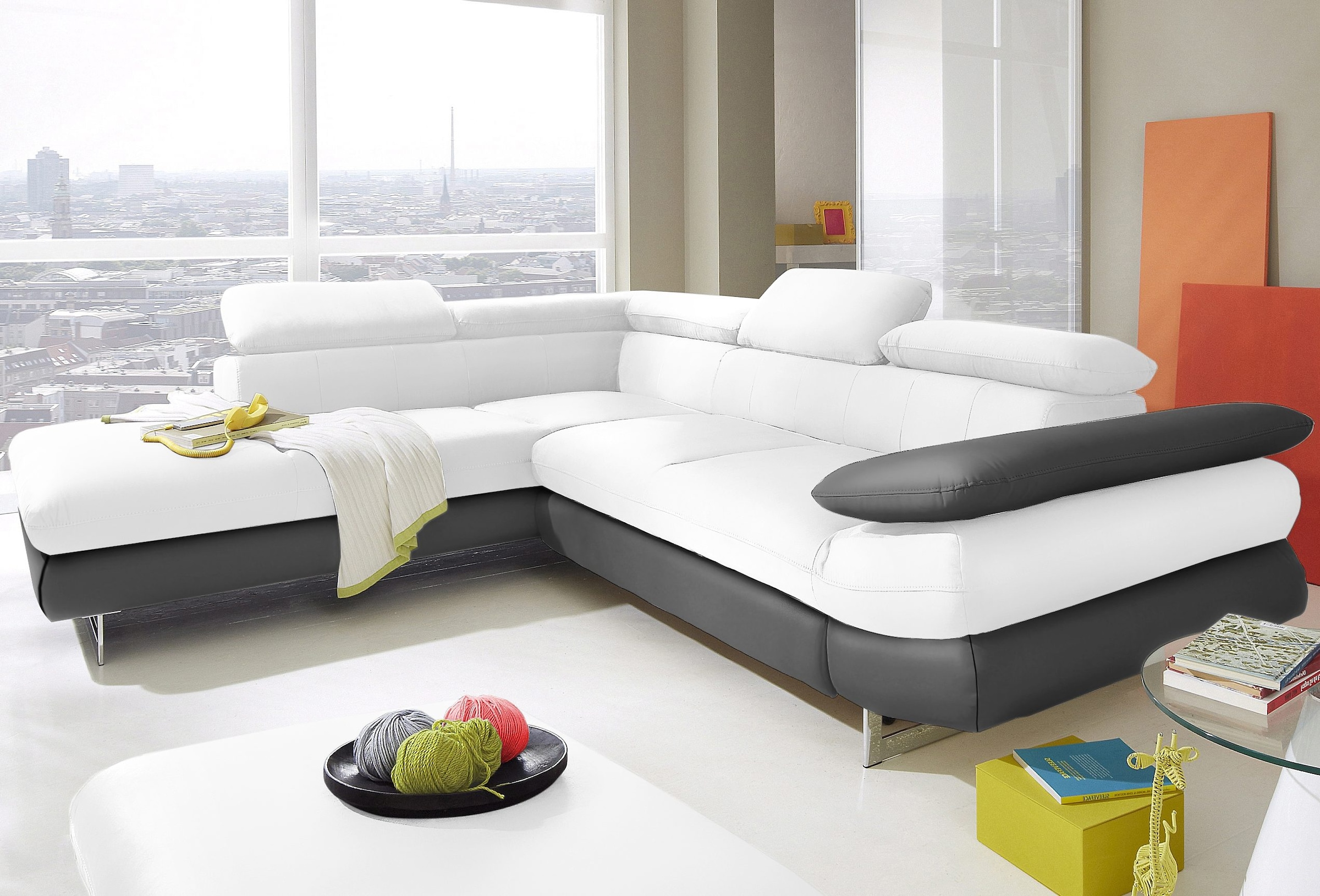 COTTA Ecksofa »Solution L-Form« mit Arm- & Kopfteilverstellung, wahlweise m günstig online kaufen