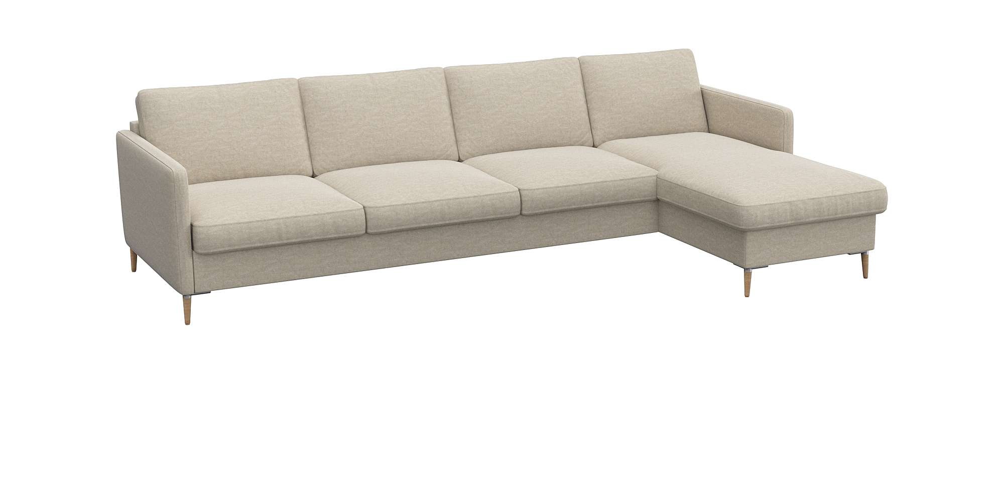 FLEXLUX Ecksofa »Fiore, L-Form, bequem und komfortabel durch hochwertigem Sitzaufbau«, schmale Armlehnen, Kaltschaum, Füße Alu+ Eiche