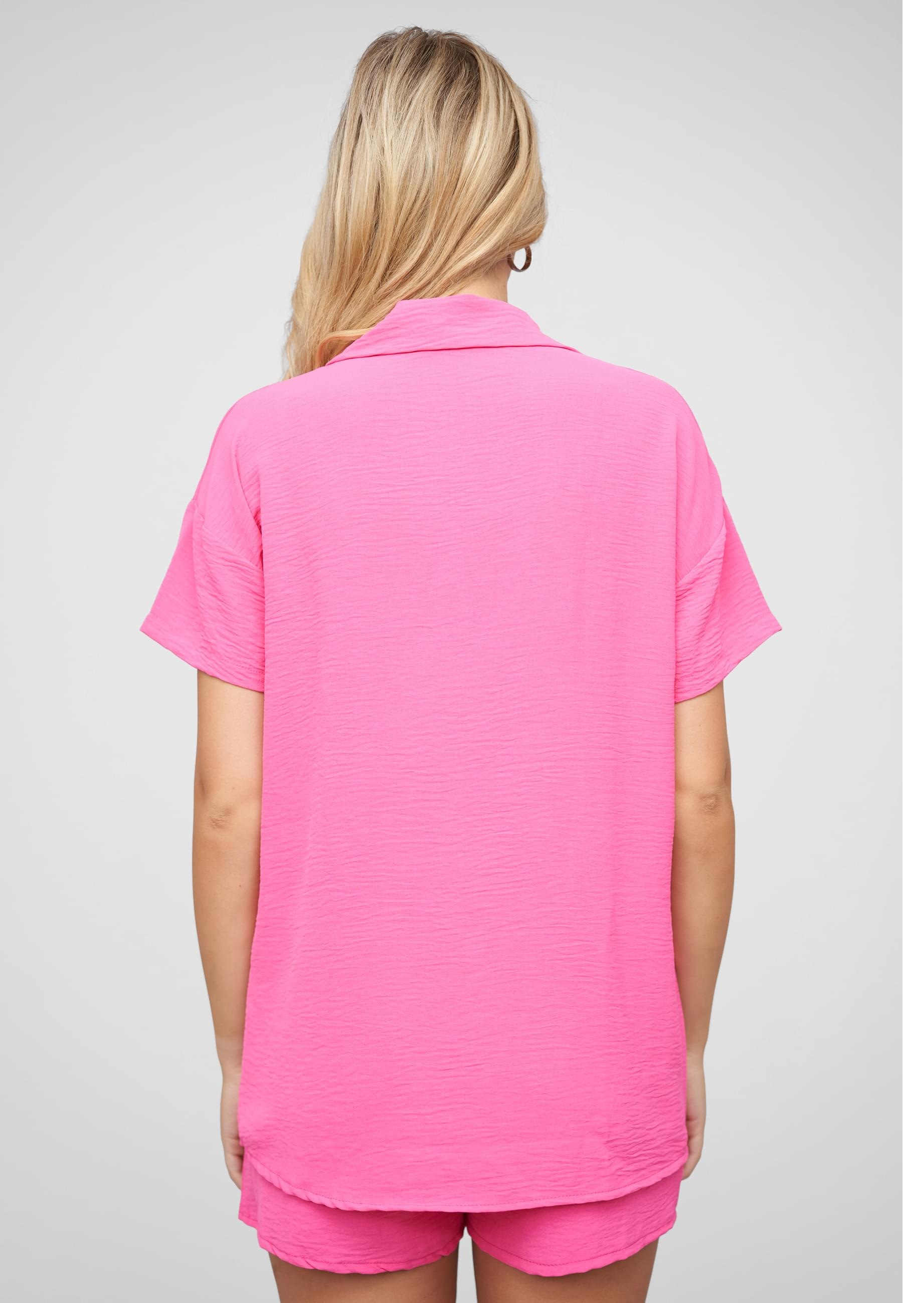 CLOUD 5IVE Langarmhemd »CLOUD 5IVE Musselin Kurzarm Hemd mit Knopfleiste und Brusttasche«