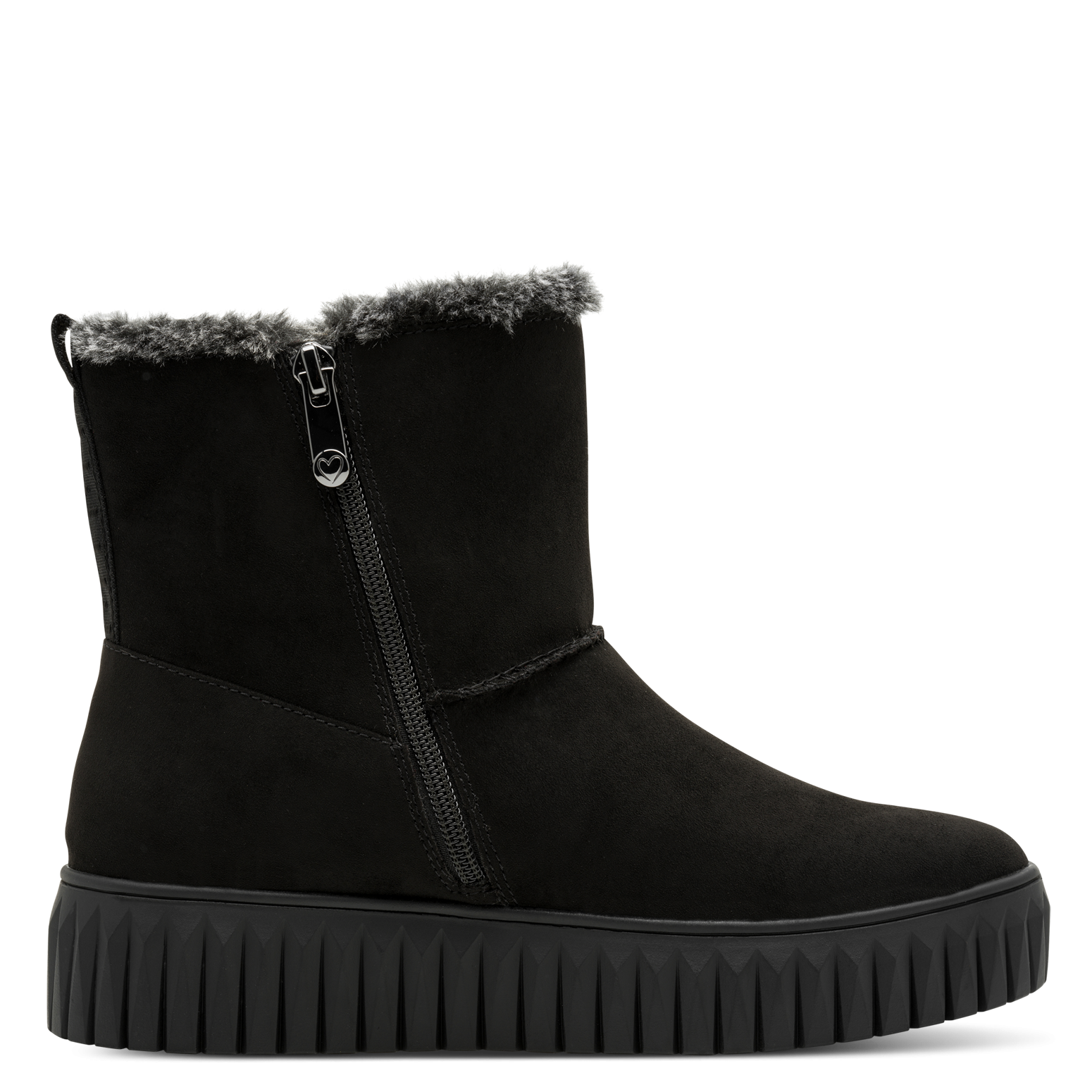 MARCO TOZZI Winterboots  Plateau, Reißverschlussboots mit Fellimitat am Schaftrand