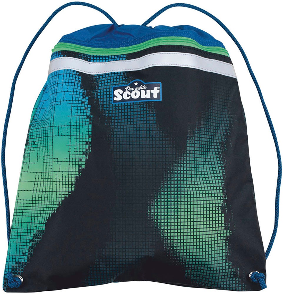 Scout Schulranzen »Alpha Movie Star, mit LED-Display, Blue Pixel«, Retroreflektierende Flächen-LED-Display-Reflektoren, mit Powerbank, enthält recyceltes Material