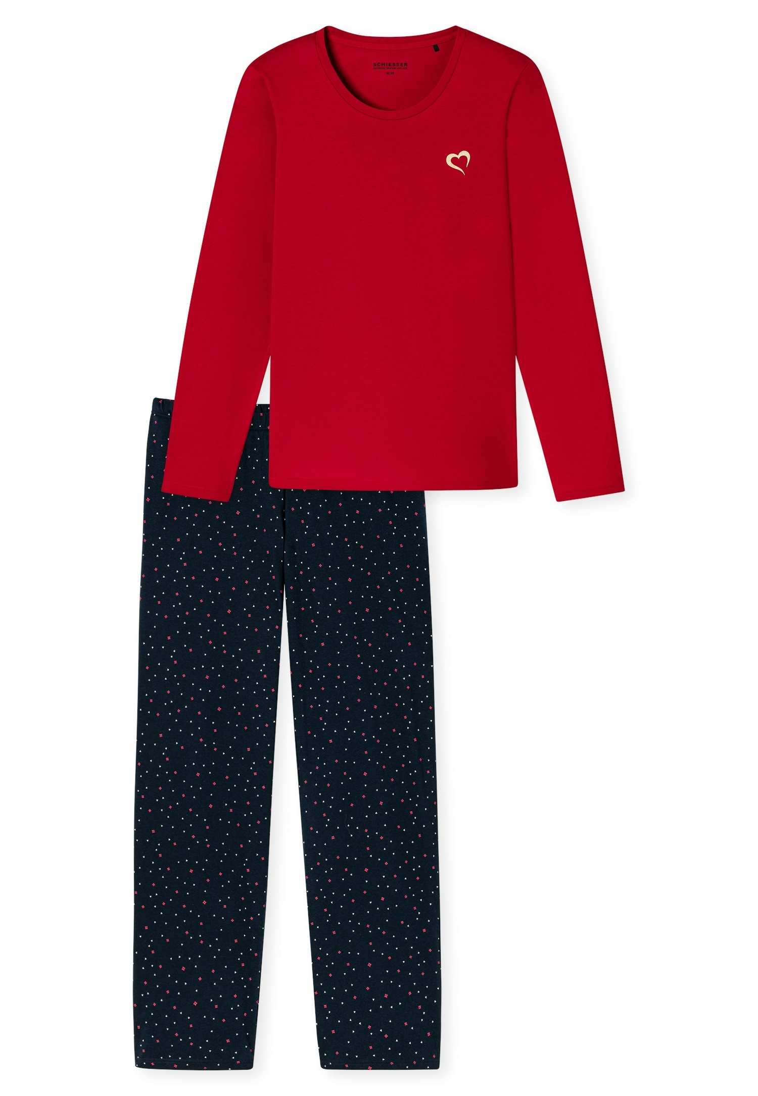Schiesser Schlafanzug »Family« 0, 2 tlg. Langarm, Baumwolle, Rundhalsausschnitt