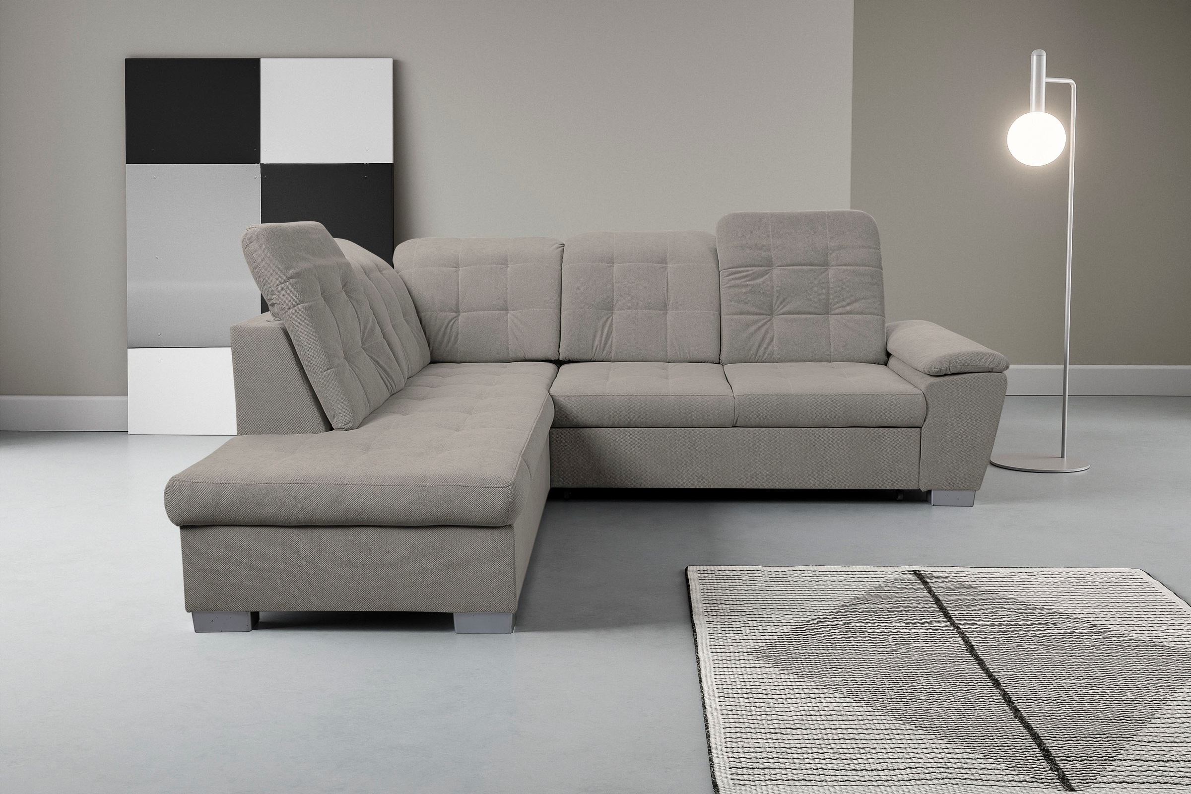 WERK2 Ecksofa »Bonny inkl. Kopfteilverstellung, Bettfunktion, Stauraum, L-F günstig online kaufen