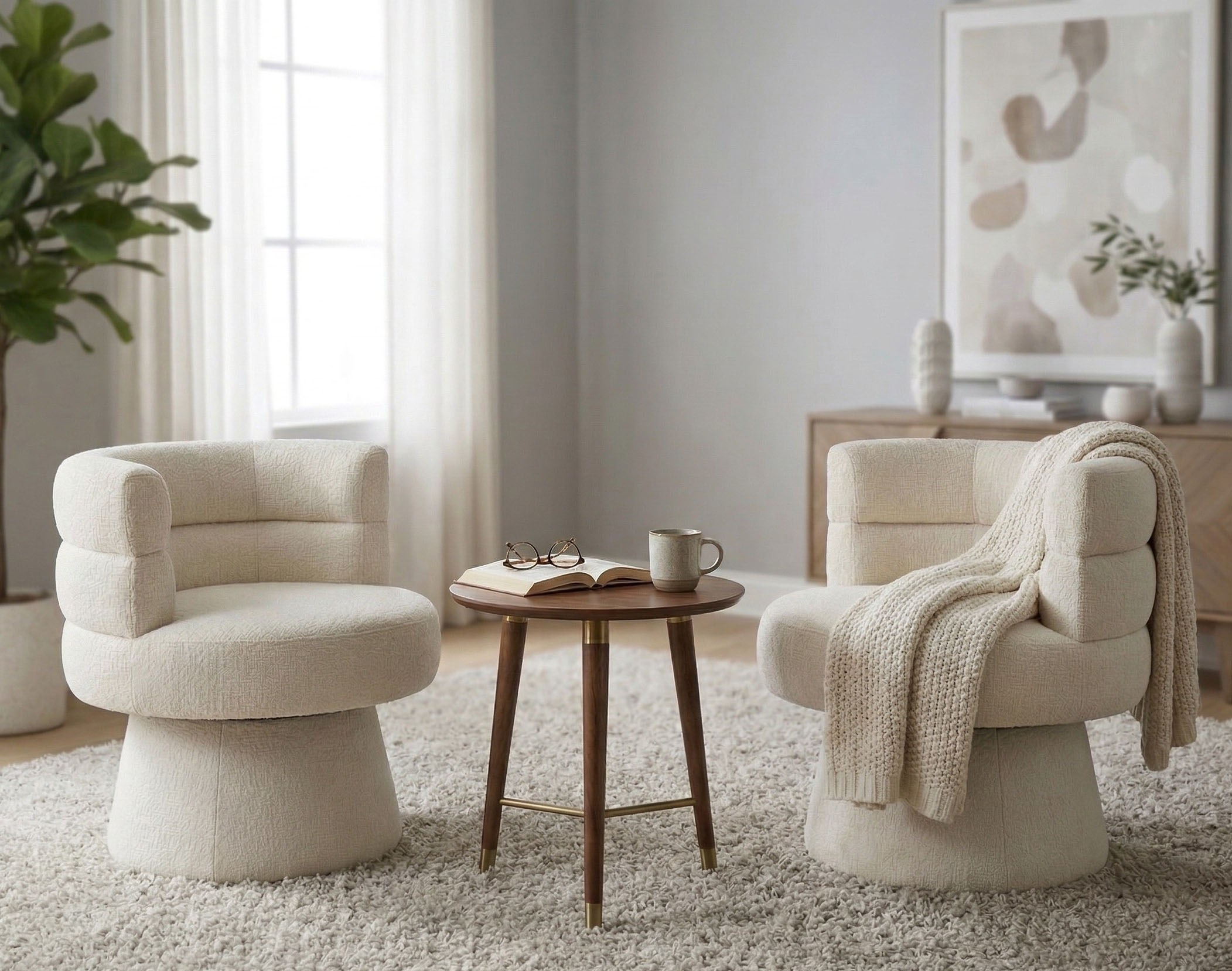 Jahnke Drehstuhl »STUDIO TWIST« () Sessel, Drehstuhl, 360° drehbar, Boucle-Stoff, bis 120 kg belastbar