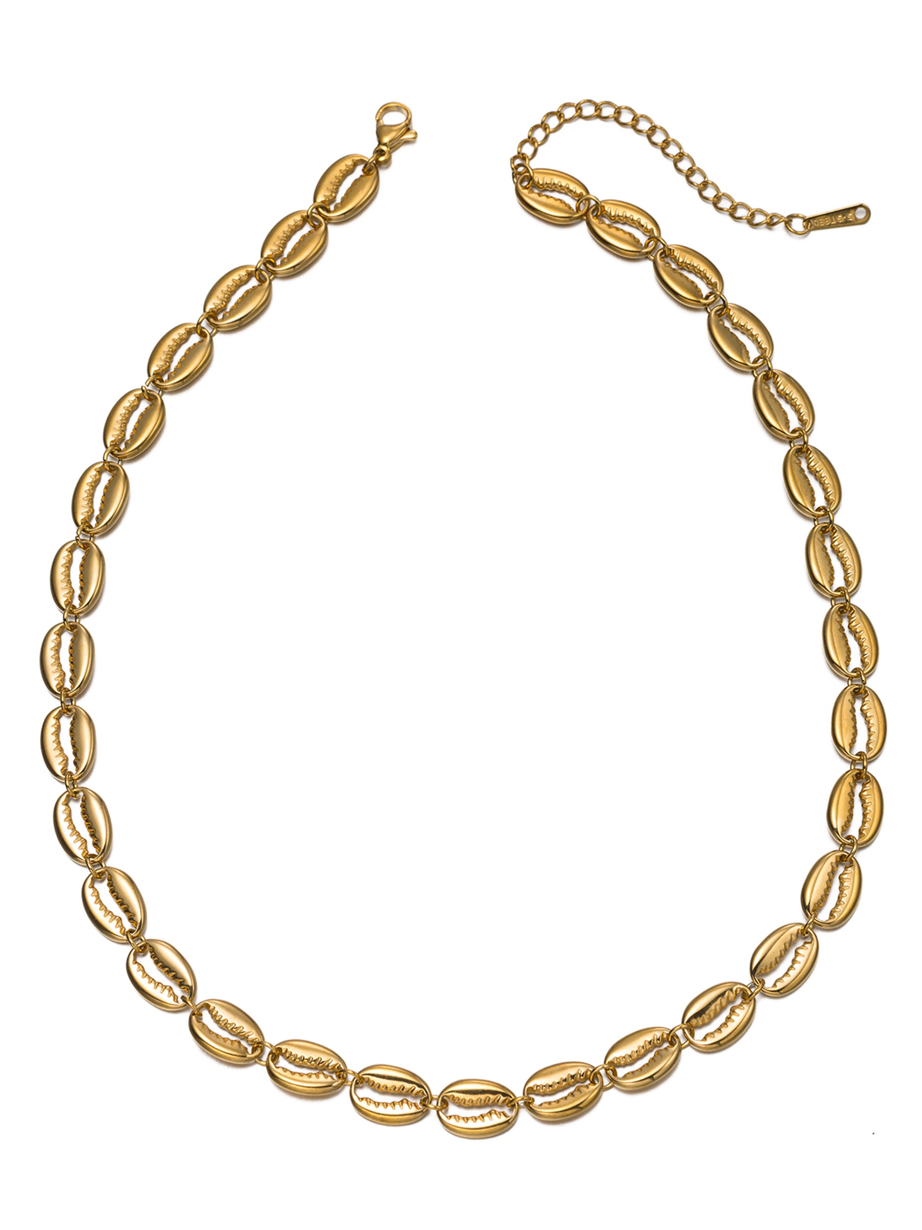 Aniston JEWELRY & WATCHES Edelstahlkette »Schmuck Geschenk Edelstahl Halsschmuck Halskette Muschel-Optik« Made in Germany