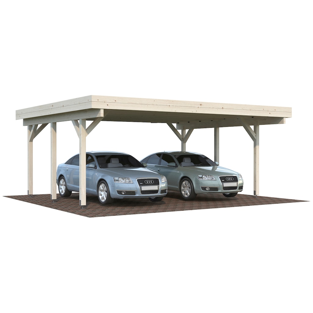 Palmako Doppelcarport »Karl«, Holz, natur