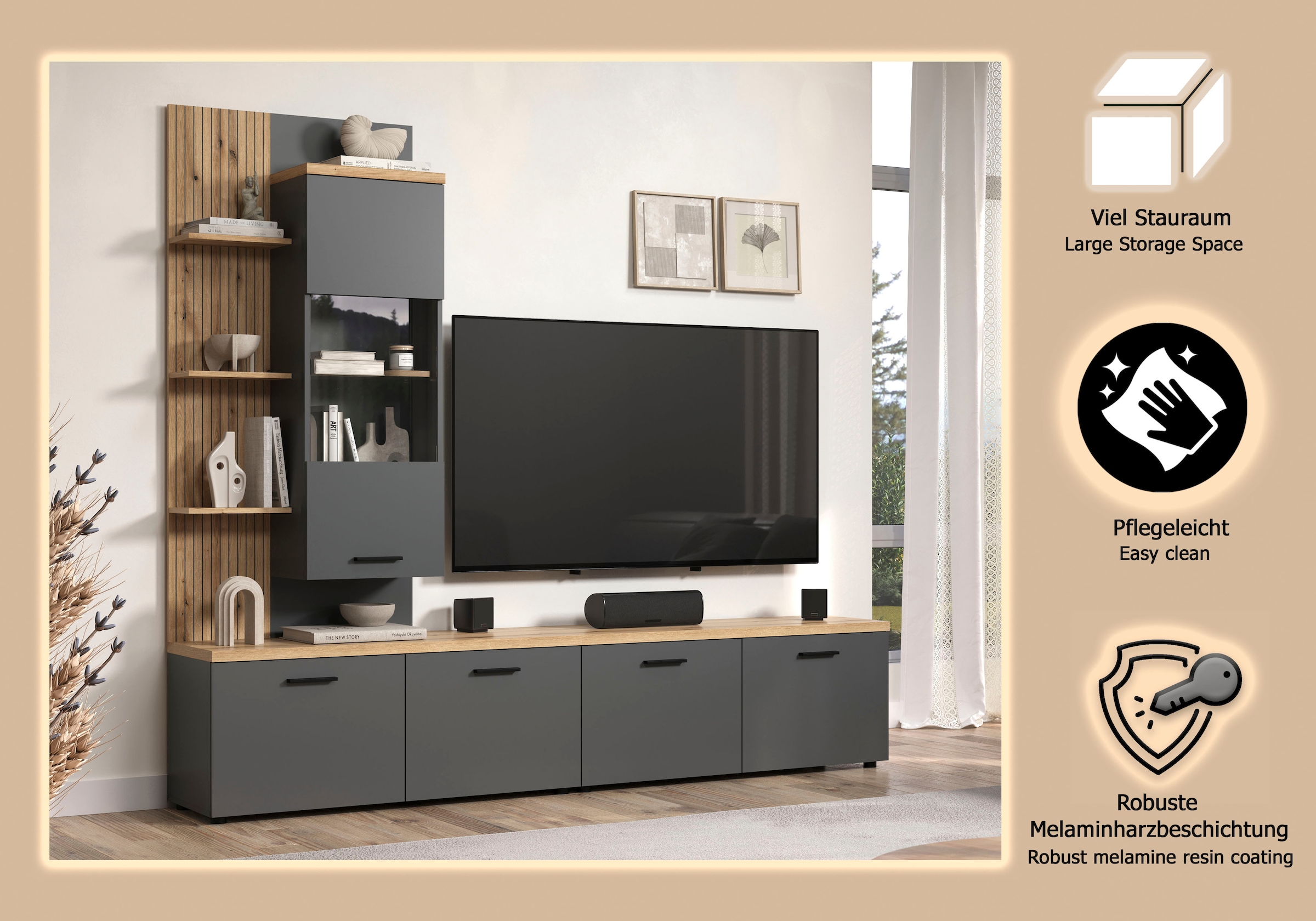 Home affaire Wohnwand »Bajo« 3 Stk. tlg.