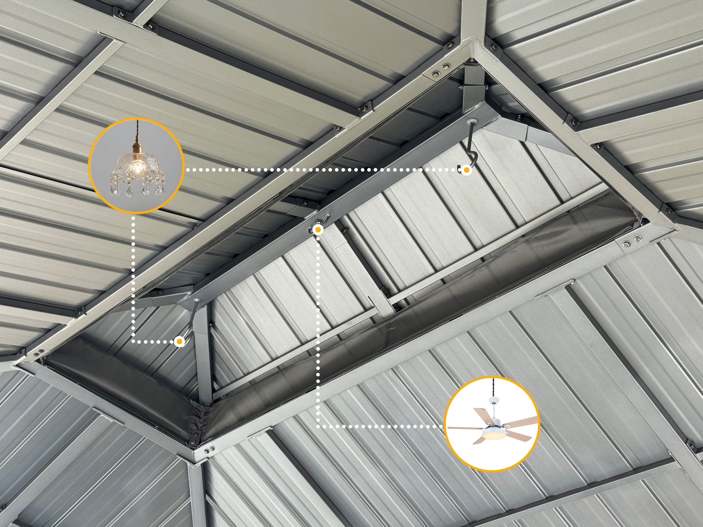 KONIFERA Pavillon »Thasos« mit Doppeldach, in BxT: 300x300 cm und 400x300 cm, ohne Seitenteile