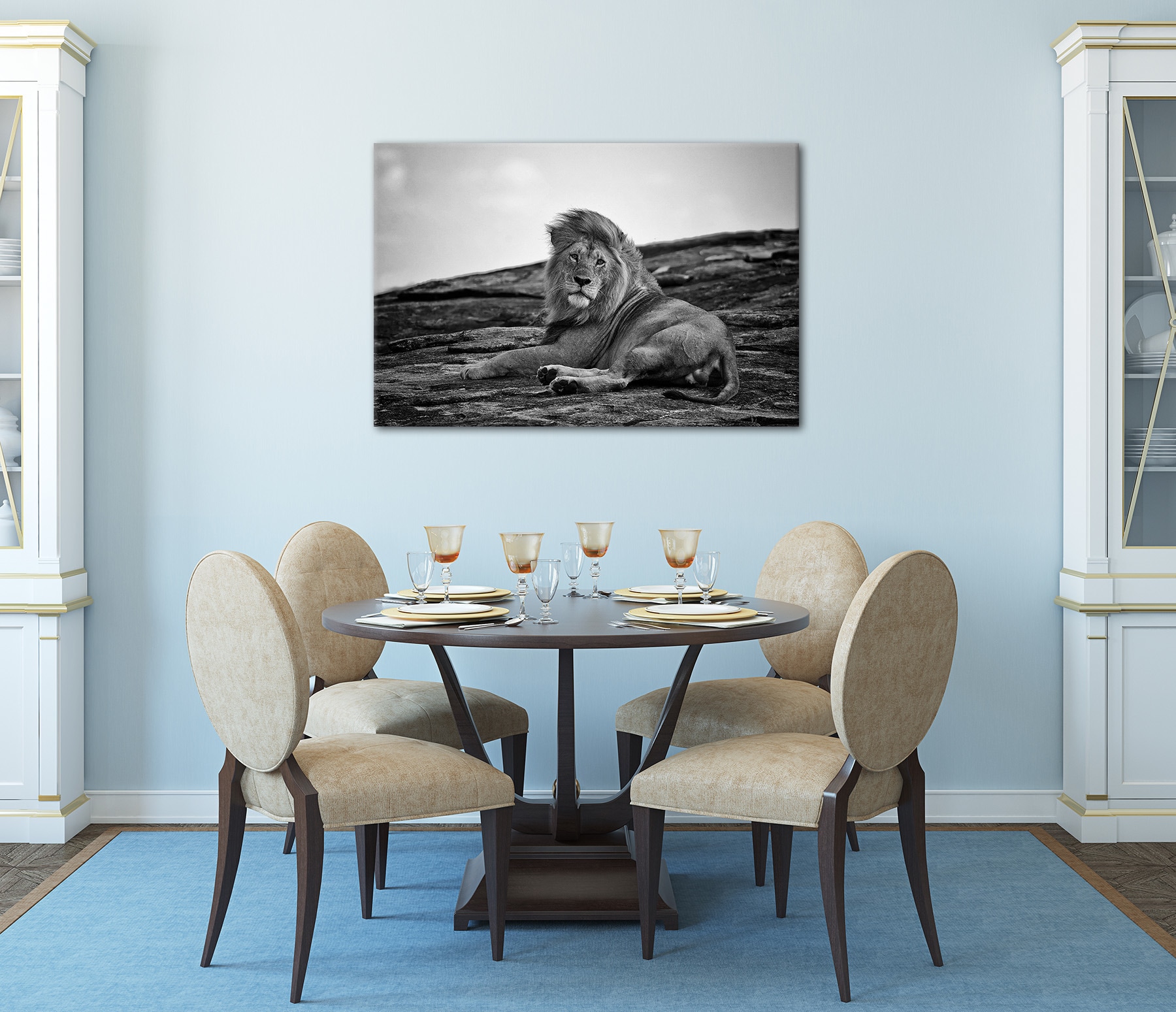 Bönninghoff Bild »LIEGENDER LÖWE 60x90 cm – Leinwandbild Keilrahmen Deko modern«