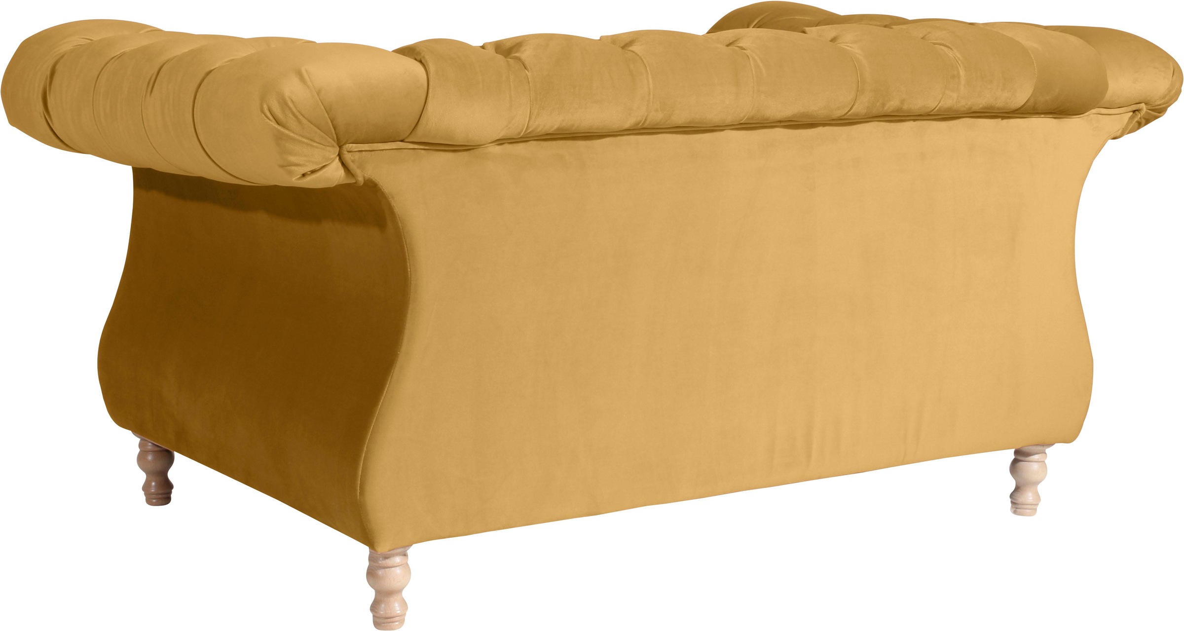 Max Winzer® Loveseat »Isabelle, Loungesessel«, mit Knopfheftung & gedrechselten Füßen in Buche natur, Breite 167 cm