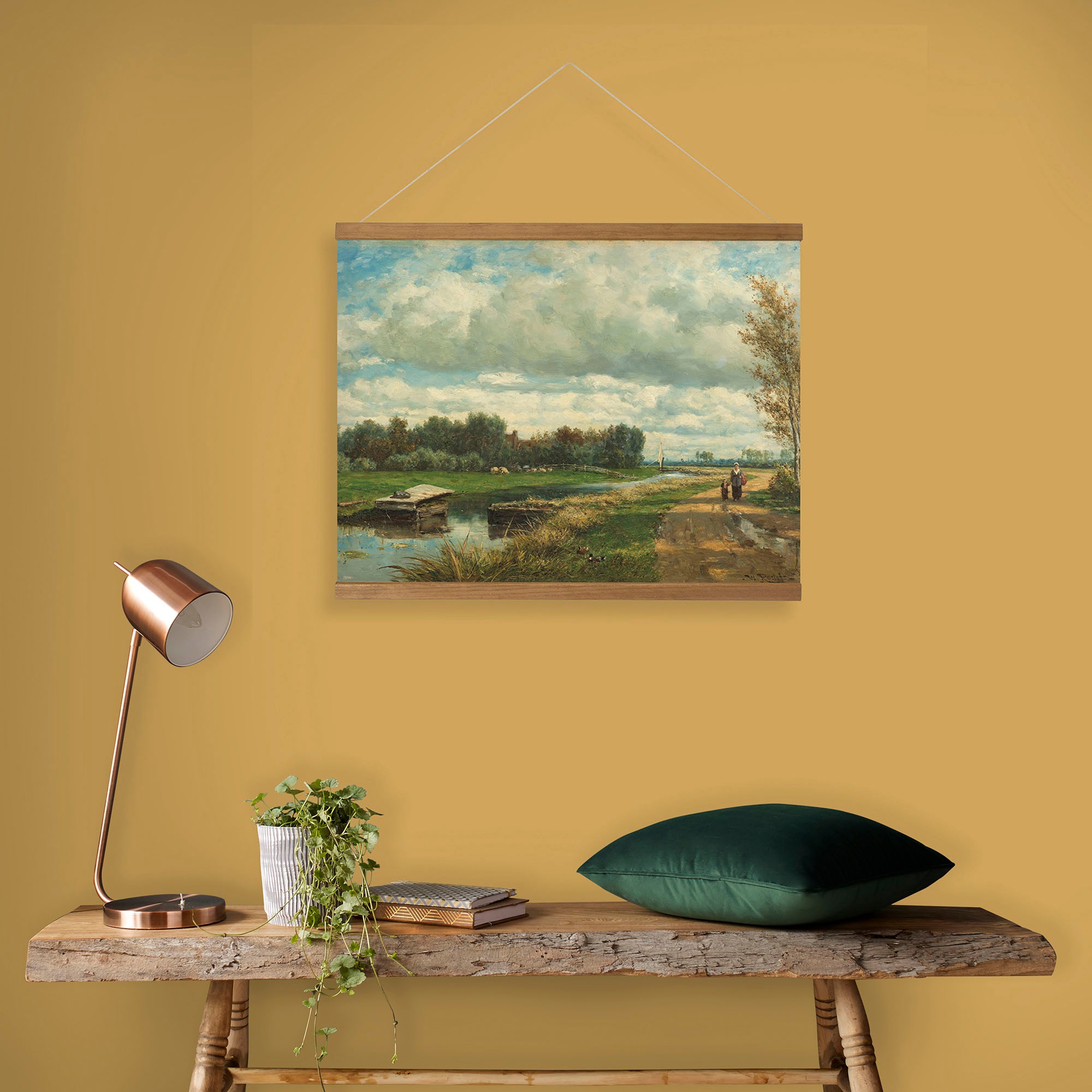 Art for the home Leinwandbild »Dutch Landscape«, (1 St.), Luxus Kakemono Leinen Wandposter 80x60cm