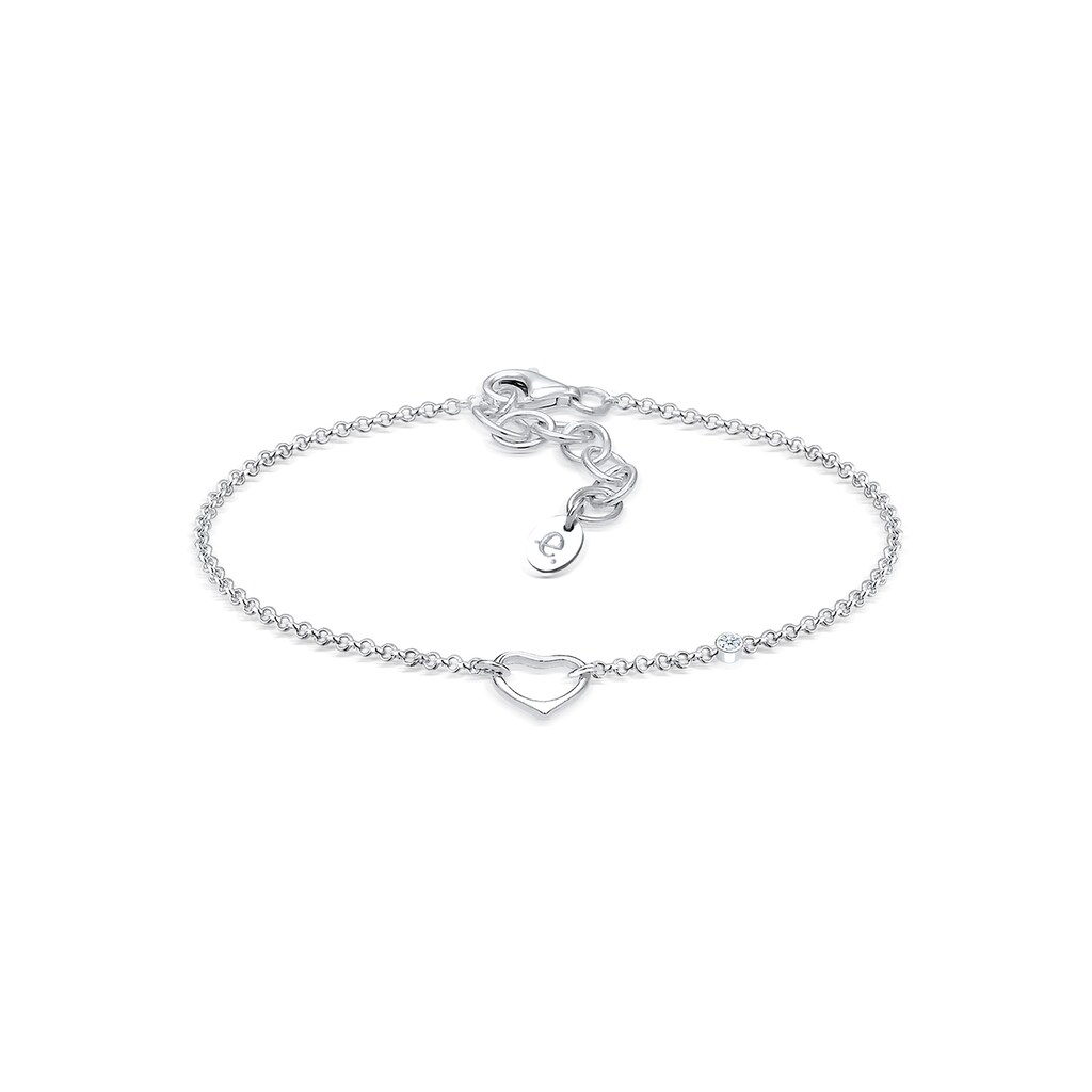 Elli DIAMONDS Armband »Herz Solitär Diamant (0.015 ct.) 925 Silber«