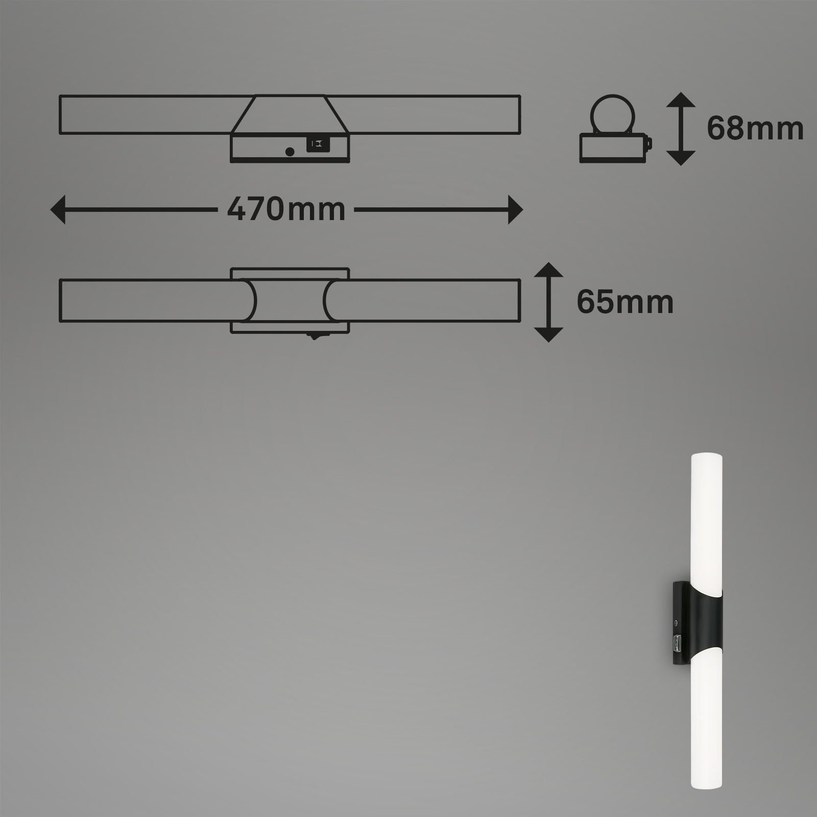 Briloner Leuchten LED Spiegelleuchte »KLAK« LED-Modul 1 Stk. Neutralweiß 47 x 6,5 x 6,8 cm, Badezimmer, Spiegel, Badlampe