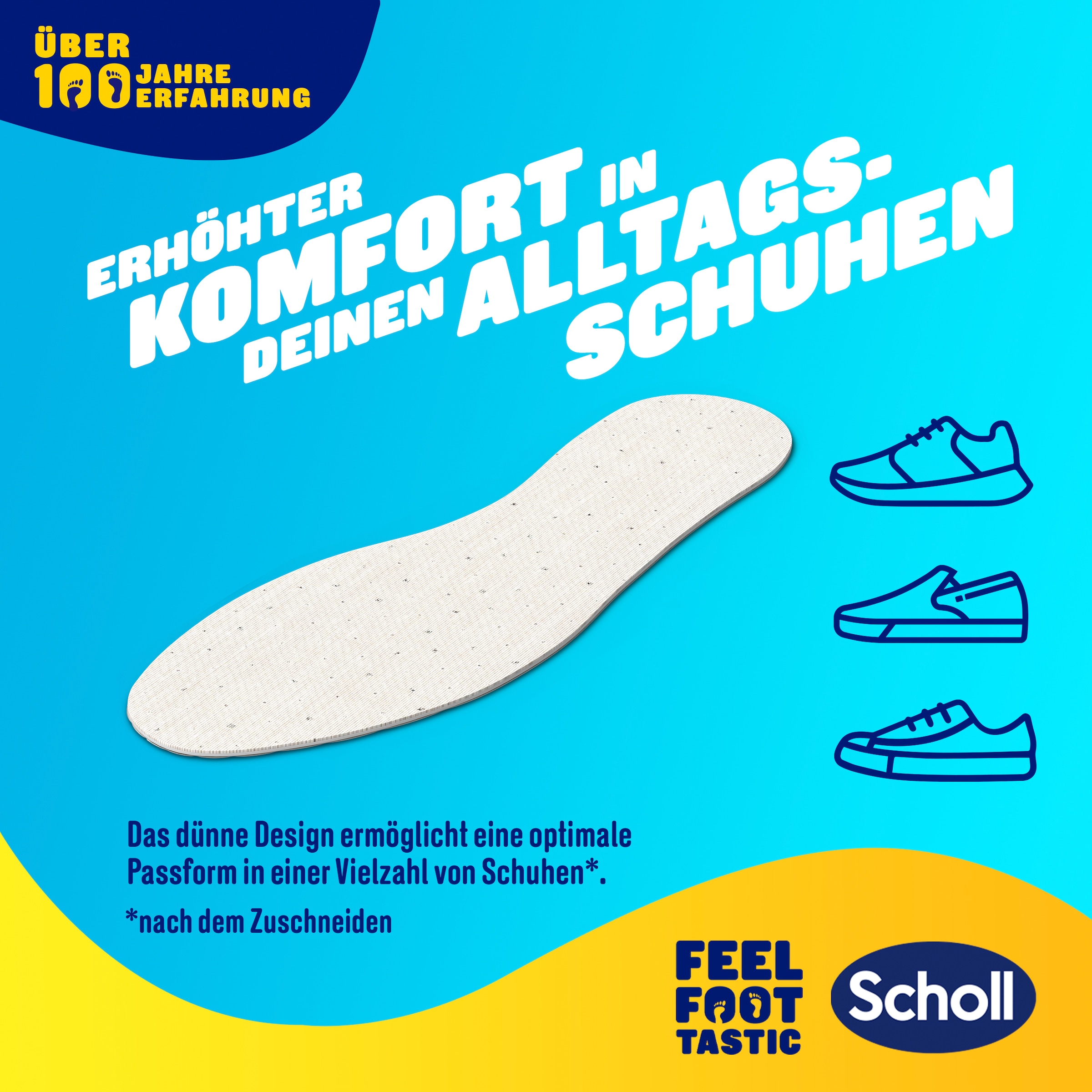 Scholl Einlegesohlen »atmungsaktive Einlegesohlen,«, (Packung, extra dünn, 1 Paar)