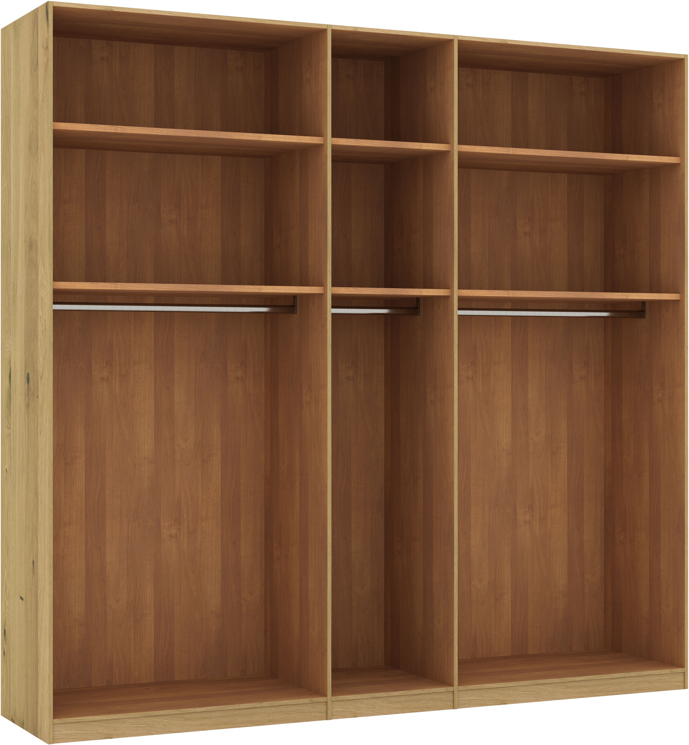 Musterring Drehtürenschrank »Savona, Kleiderschrank, Schrank, Garderobe, teilmassiv Eiche«, (mit Türdämpfern, mit Spiegel oder Glas, extra Böden, MADE IN GERMANY), Türen in Bianco-Eiche massiv, Spiegel-/Glastüren, verschiedene Größen