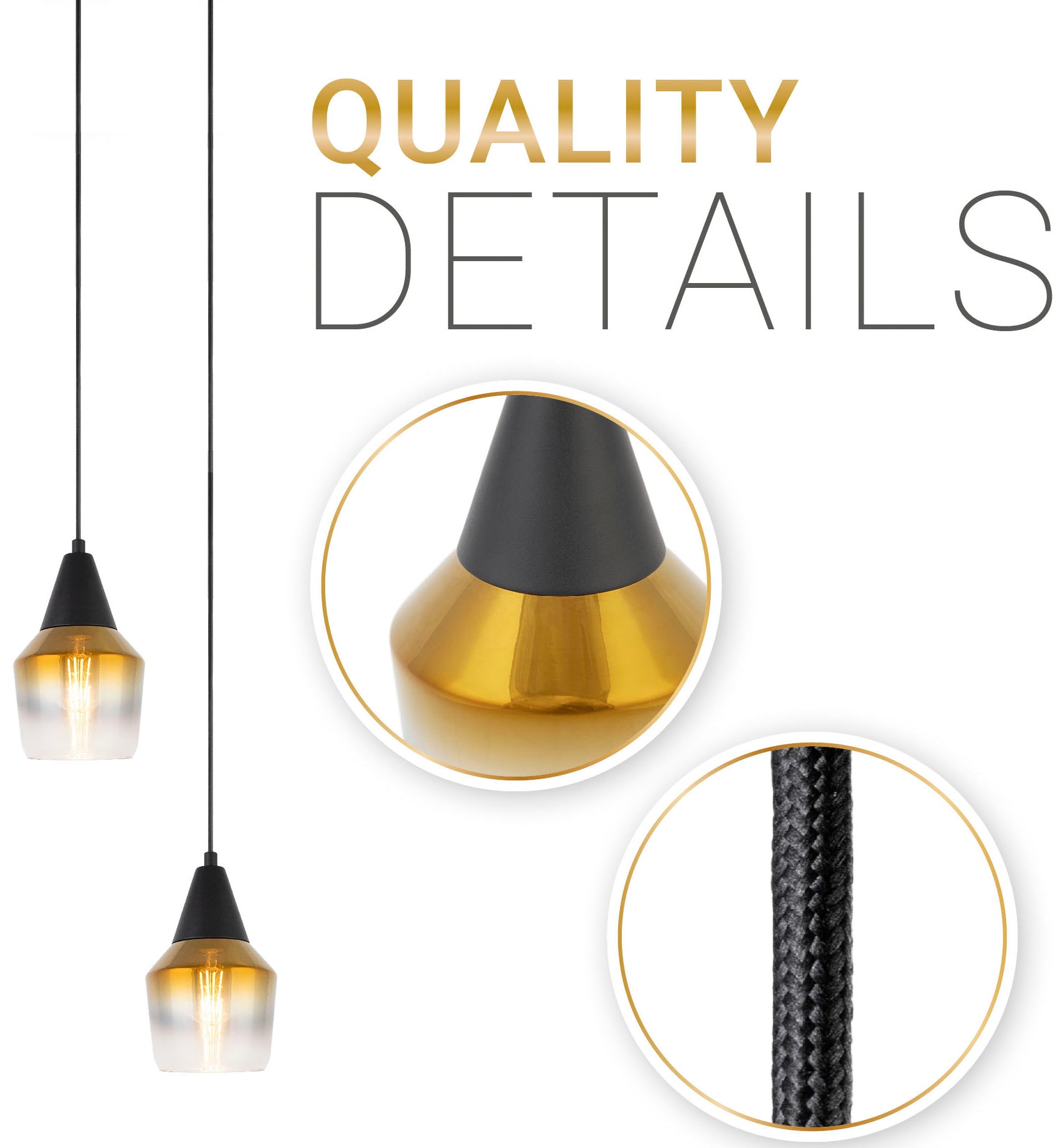 Paco Home Pendelleuchte »DIANA«, Leuchtmittel E27 | ohne Leuchtmittel, Esstisch Deckenlampe Glas Lampenschirm Modern Vintage Industrial E27