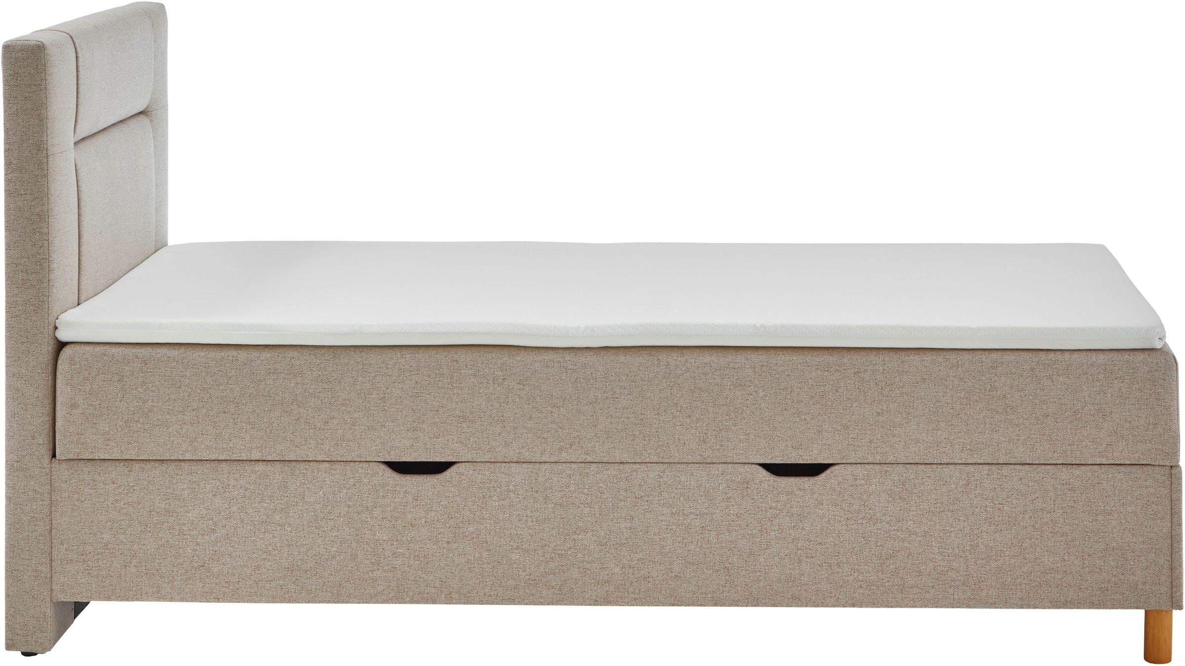 INOSIGN Boxbett »Escalon II, mit Bettkasten, inkl. Topper, mit Holzfüßen«, erhältlich in den Breiten 120x200cm und 180x200cm