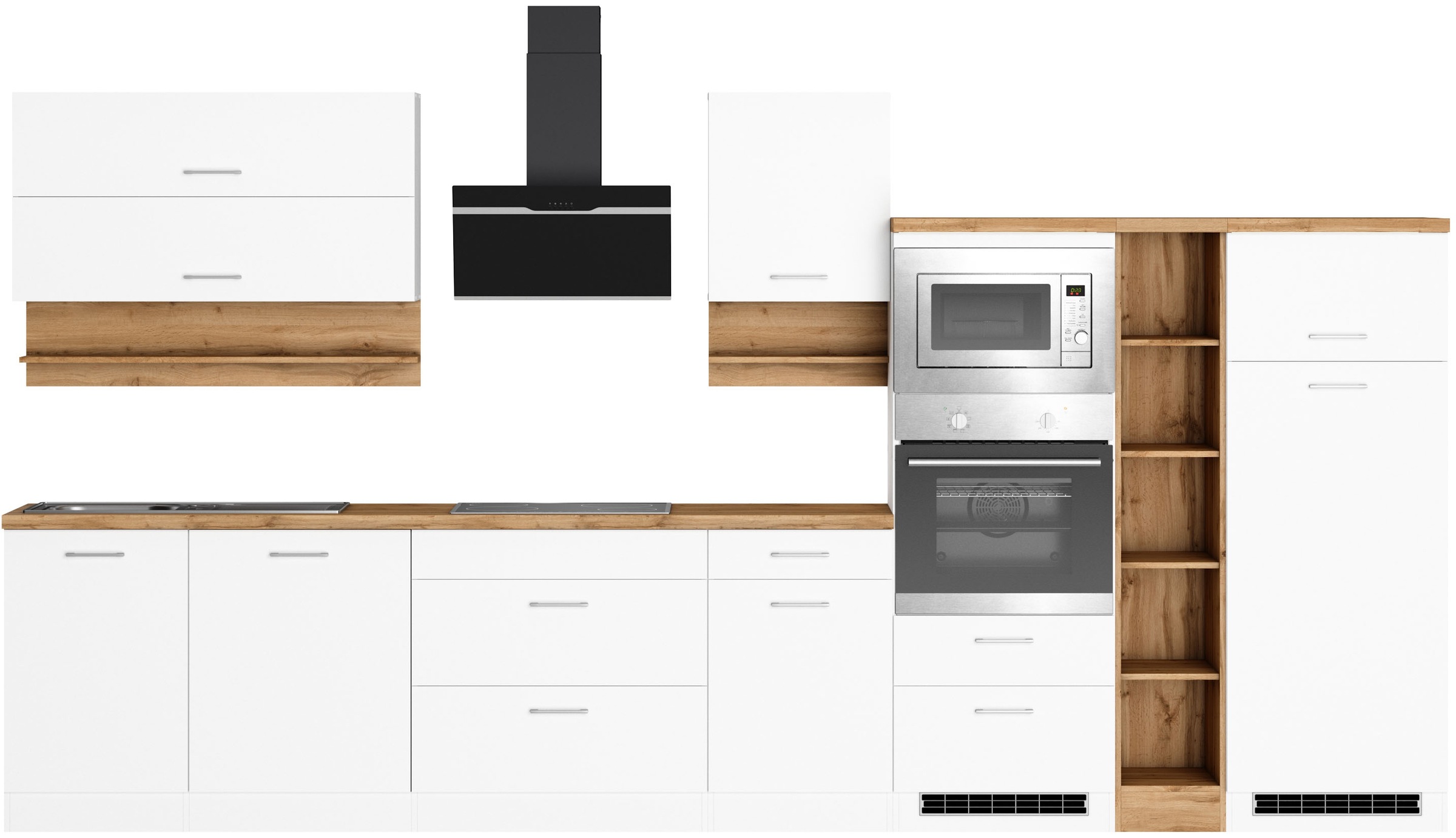 KOCHSTATION Küchenzeile »KS-Milan« 390 cm breit, viel Stauraum, wahlweise m günstig online kaufen