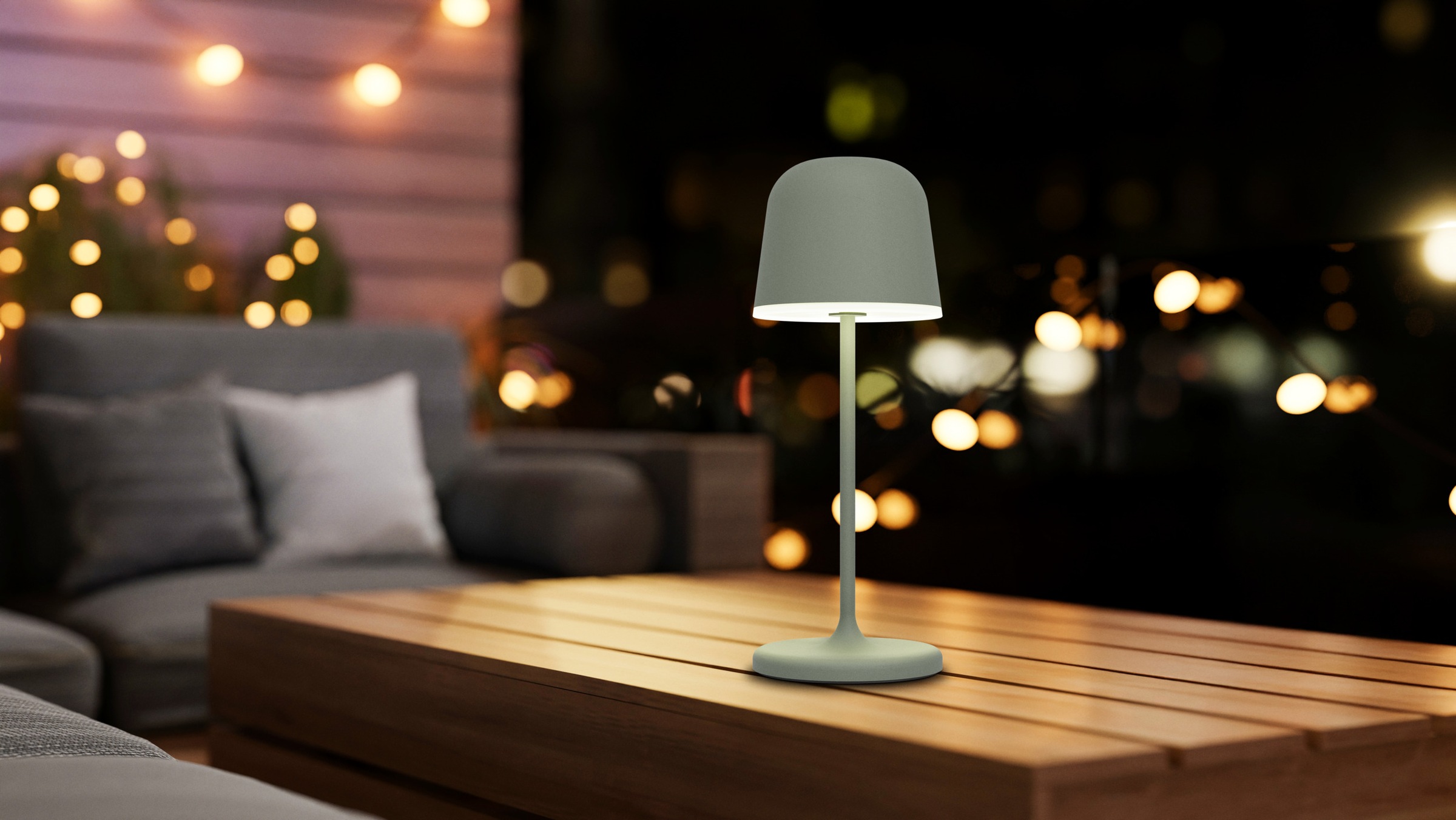 EGLO Tischleuchte »MANNERA-S Tischlampe - Alu, Stahl - LED - 1,8W - IP54« LED-Modul 1 Stk. Neutralweiß | Warmweiß Akku Tischleuchte, Außentischleuchte, Gartenlampe, H20 x Ø7,5 cm