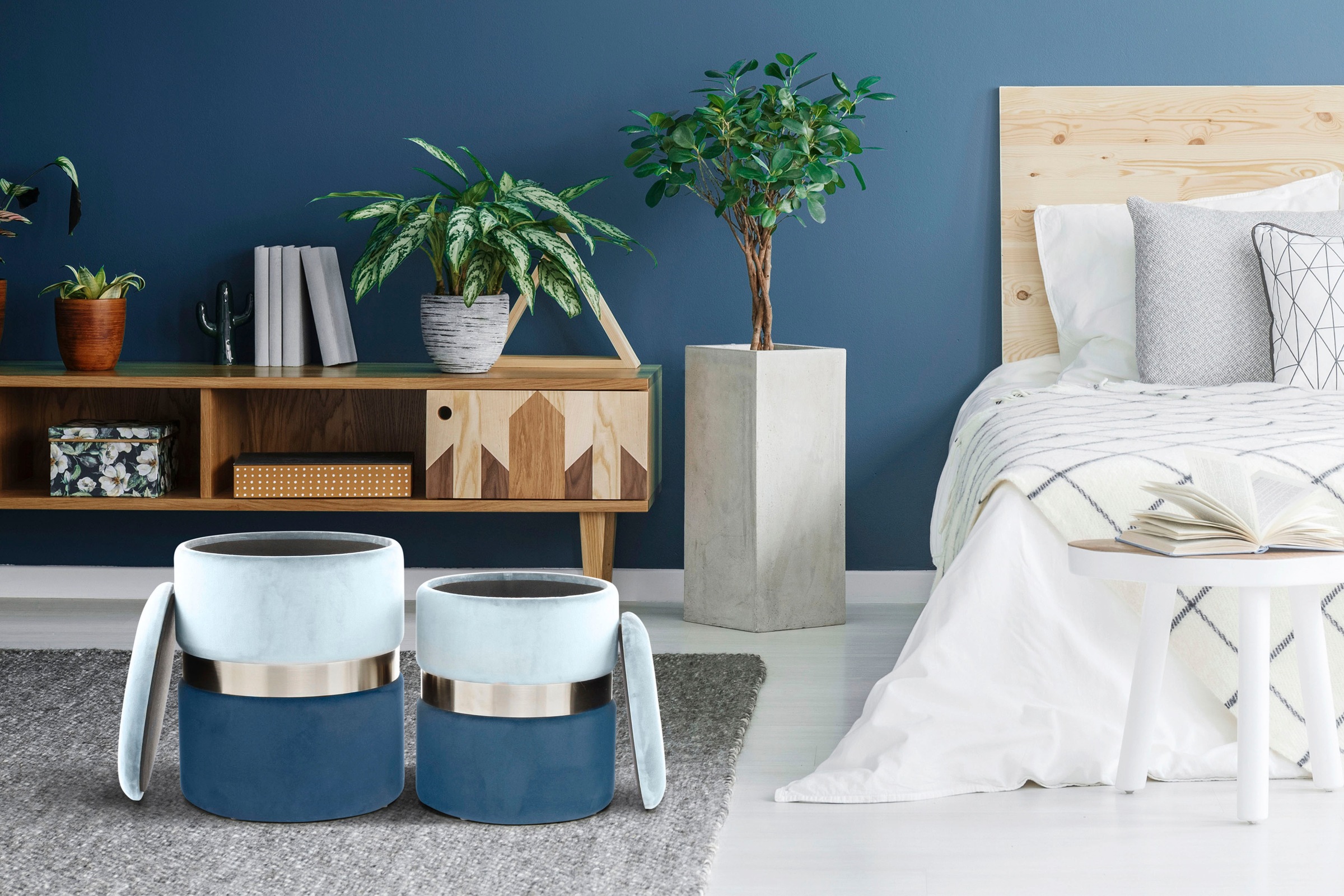 Kayoom Stauraumhocker »Hocker Zora 125 2er-Set, samtweicher Stoffbezug,rund günstig online kaufen