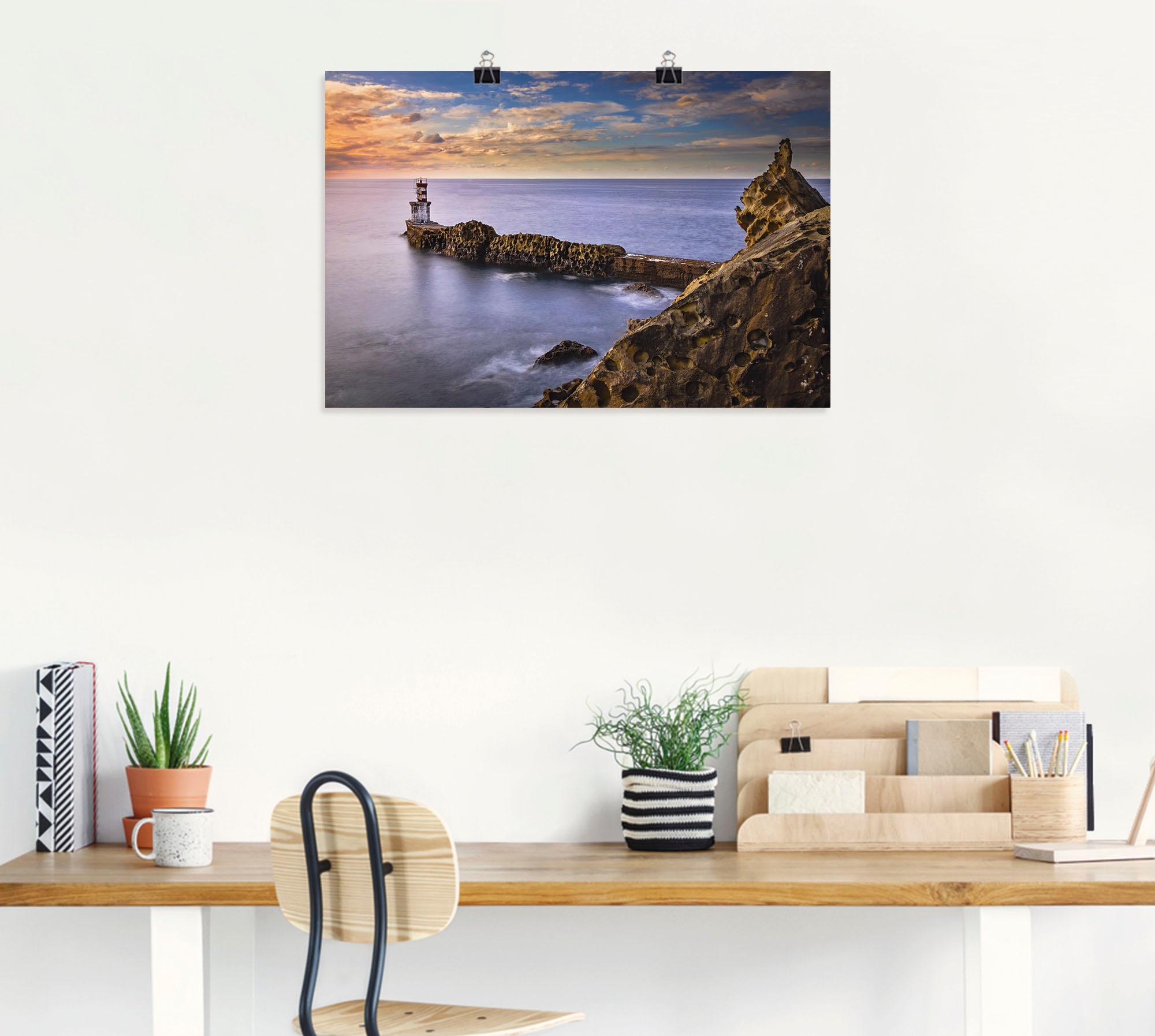 Artland Wandbild »Leuchtturm im Norden Spaniens«, Küste, (1 St.), als Alubild, Leinwandbild, Wandaufkleber oder Poster in versch. Größen