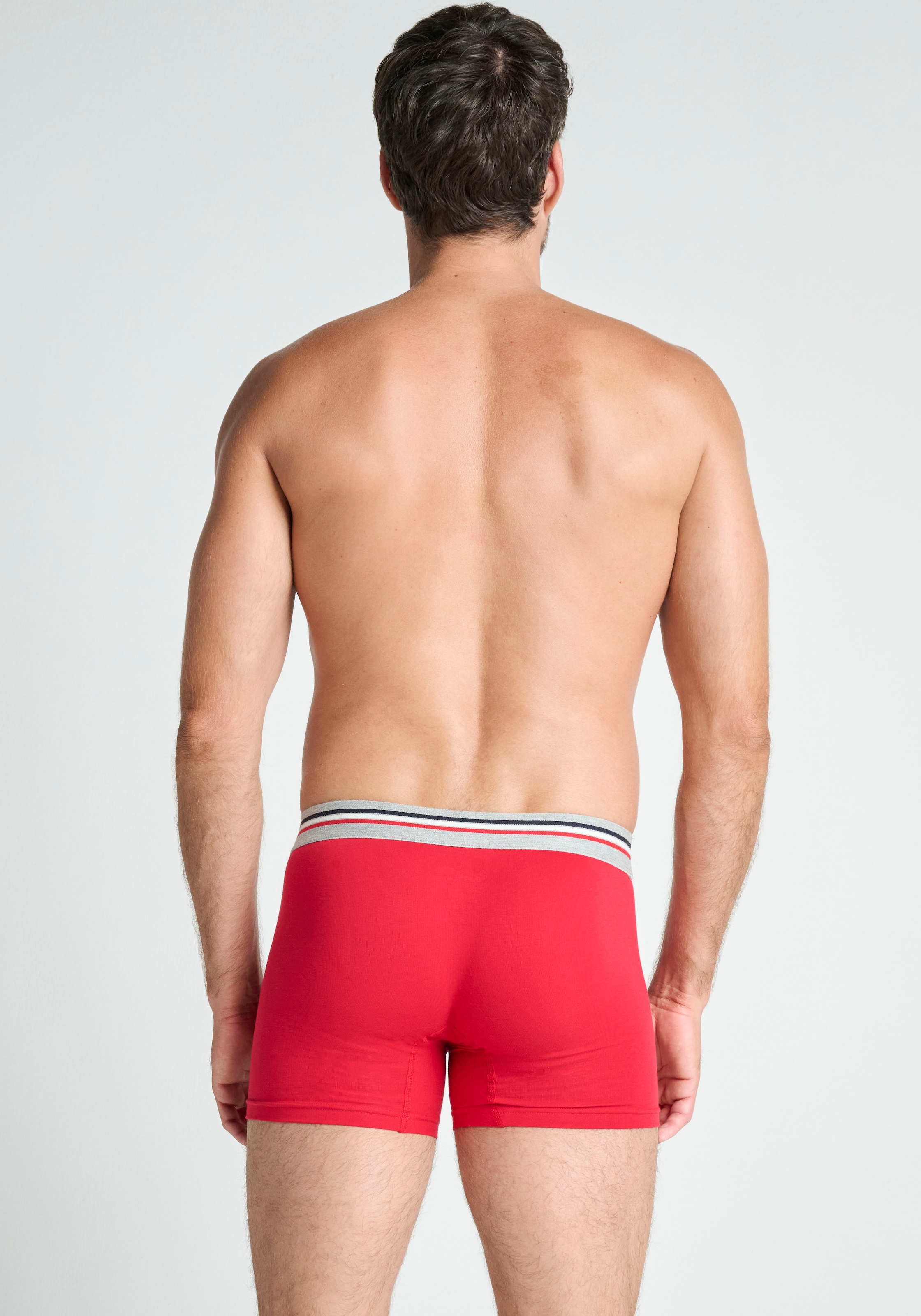 Jockey Trunk »Cotton Stretch Boxer Trunk«, (3er Pack), Mittlere Bundhöhe, längeres Bein, Logobund