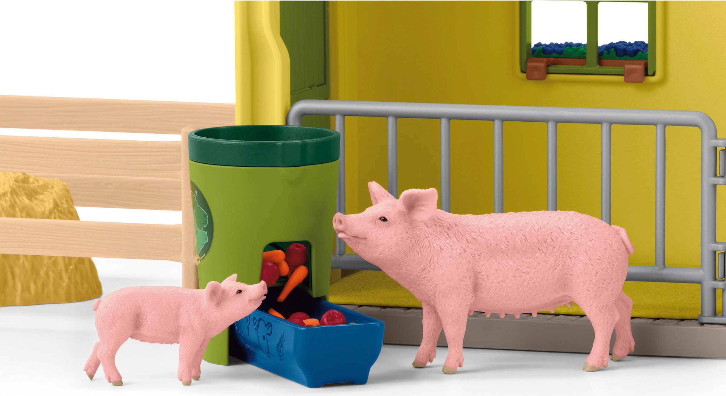 Schleich® Spielwelt »FARM WORLD, Großer Stall mit Tieren und Zubehör (42605)«, Made in Europe