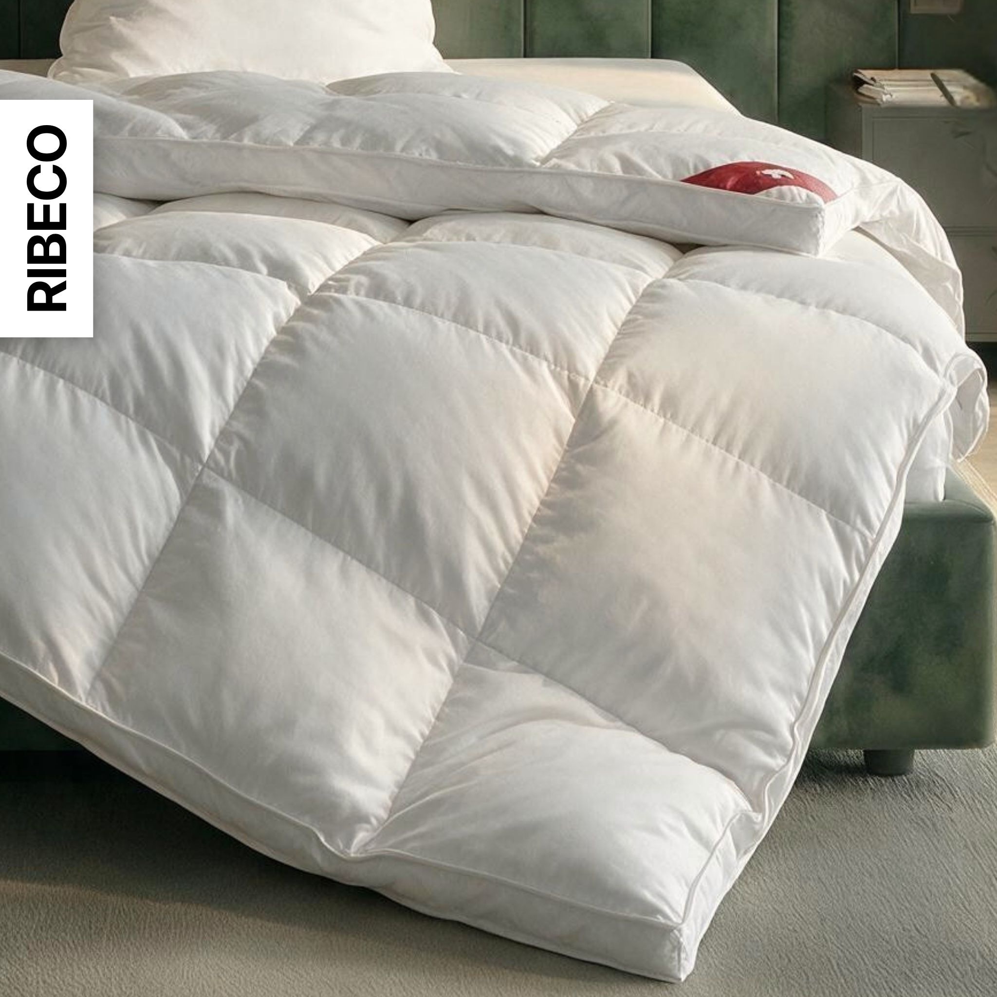 RIBECO Federbettdecke »Bettdecke in 135x200 und 155x220cm Topseller,« extrawarm Füllung 50% Daunen & 50% Federn 1 Stk. tlg. Daunen und Federn, Made in Germany, mit gratis 80x80 cm Kissen