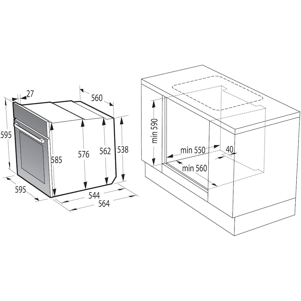 GORENJE Induktions Herd-Set »Pacific Induktion 2021«, BCSI737DBGOT, mit 1-fach-Teleskopauszug, ecoClean Plus, (1 St.)