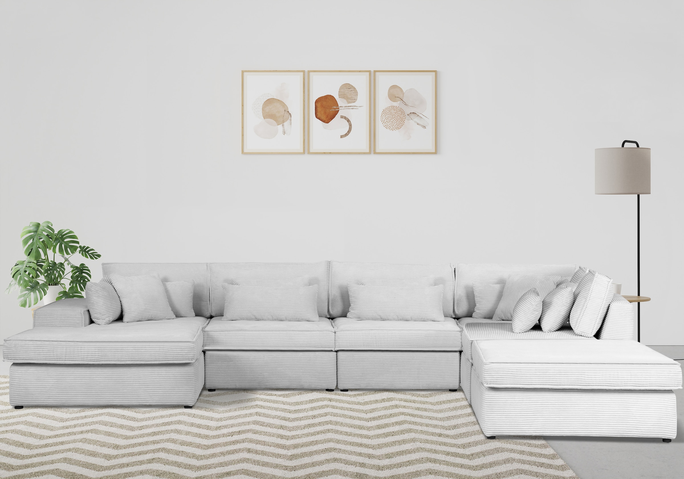 OTTO home Wohnlandschaft »Florid U-Form« 6 Teile, bestehend aus Modulen, vi günstig online kaufen