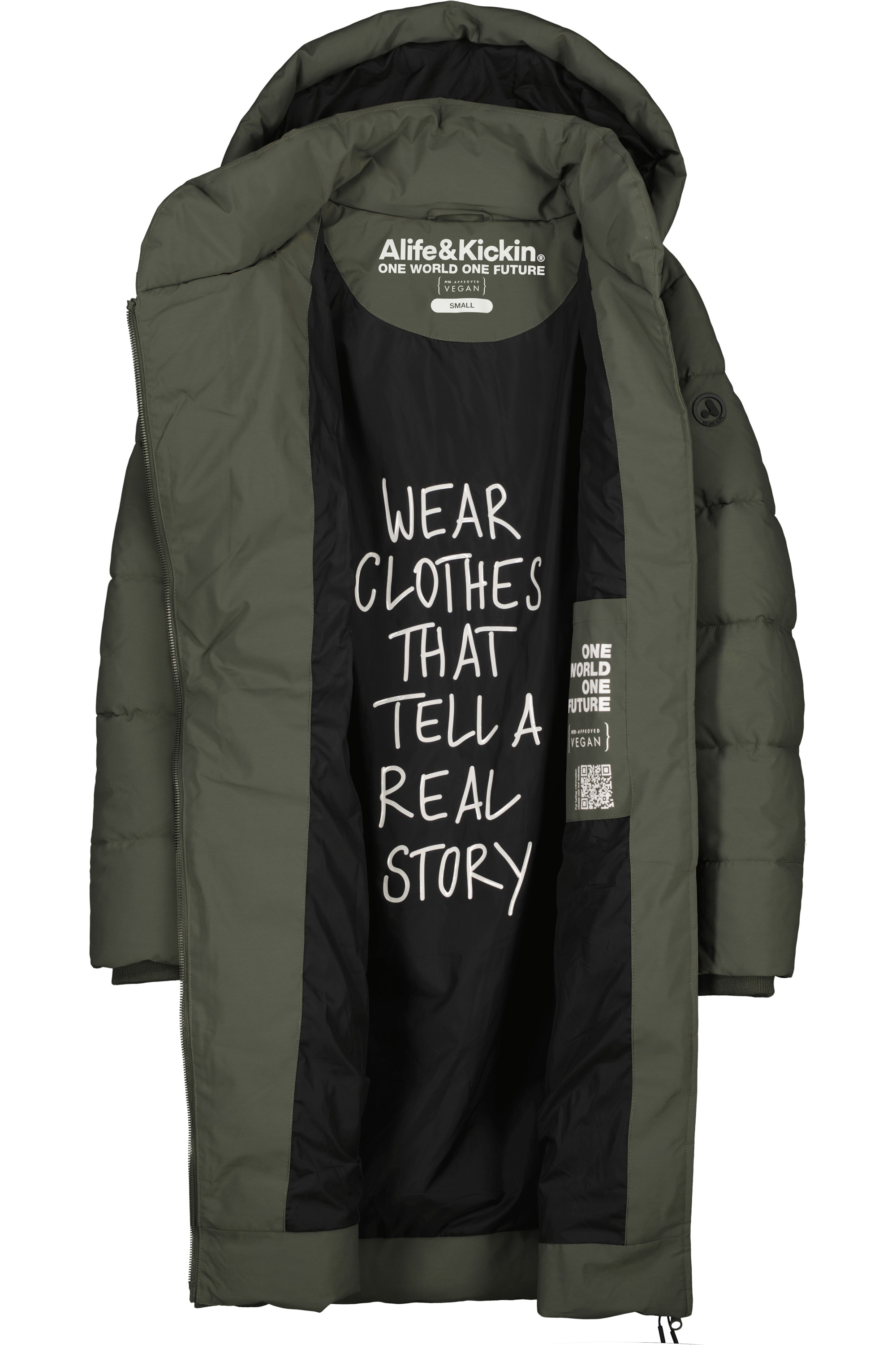 Alife & Kickin Winterjacke »Damen NimaAK A«, mit Kapuze, in Wickeloptik mit abnehmbarer Kapuze und gefütterten Fronttaschen