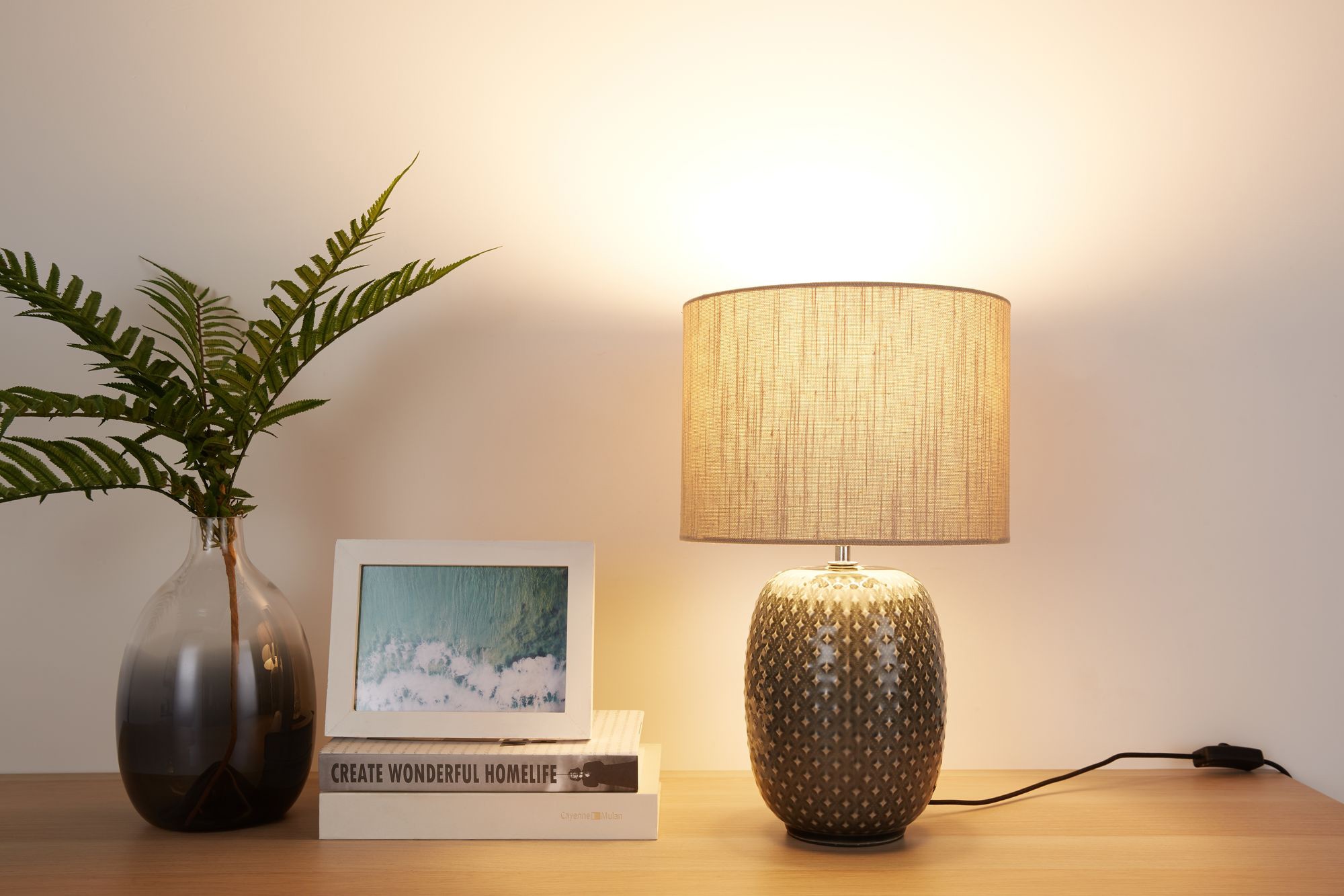 Pauleen Tischleuchte »Pretty Classy max60W 230V Grau, Beige / Keramik, Stoff«, 1 flammig, Leuchtmittel E27 | ohne Leuchtmittel, E27, Grau, Beige / Keramik, Stoff