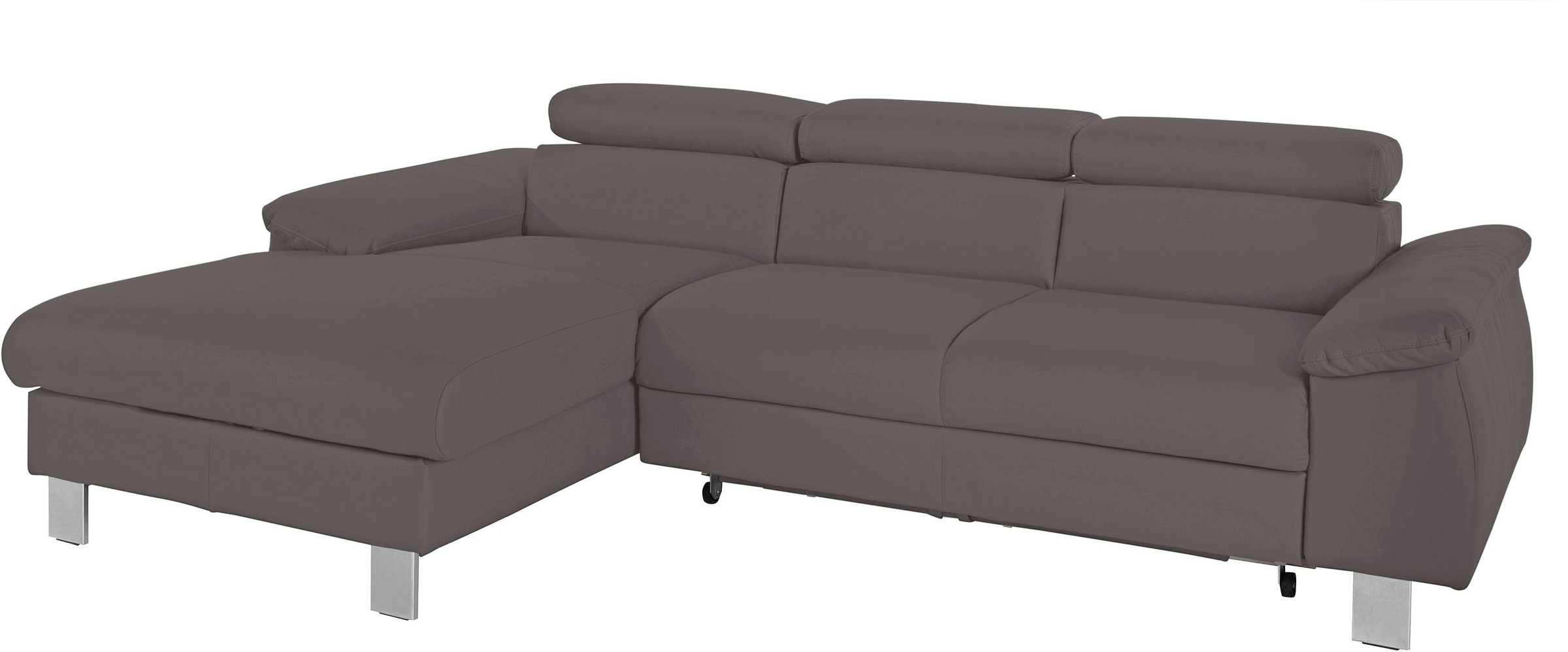 COTTA Polstergarnitur »Komaris L-Form«, (Set), Set bestehend aus: Ecksofa mit Kopfteilverstellung & Hocker