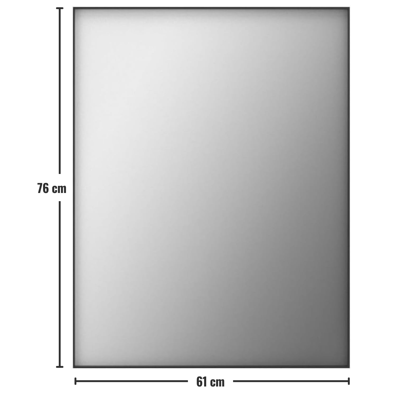 Loevschall Wandspiegel »Rechteckige Spiegel mit schwarzem Alurahmen, wendbar, einfache Montage«, (2 Größen - 51x76 / 61x76 cm, vertikal und horizontal möglich, Schwarz), Spiegel für Schlafzimmer, Wohnzimmer, Garderobe, Flur und Badezimmer