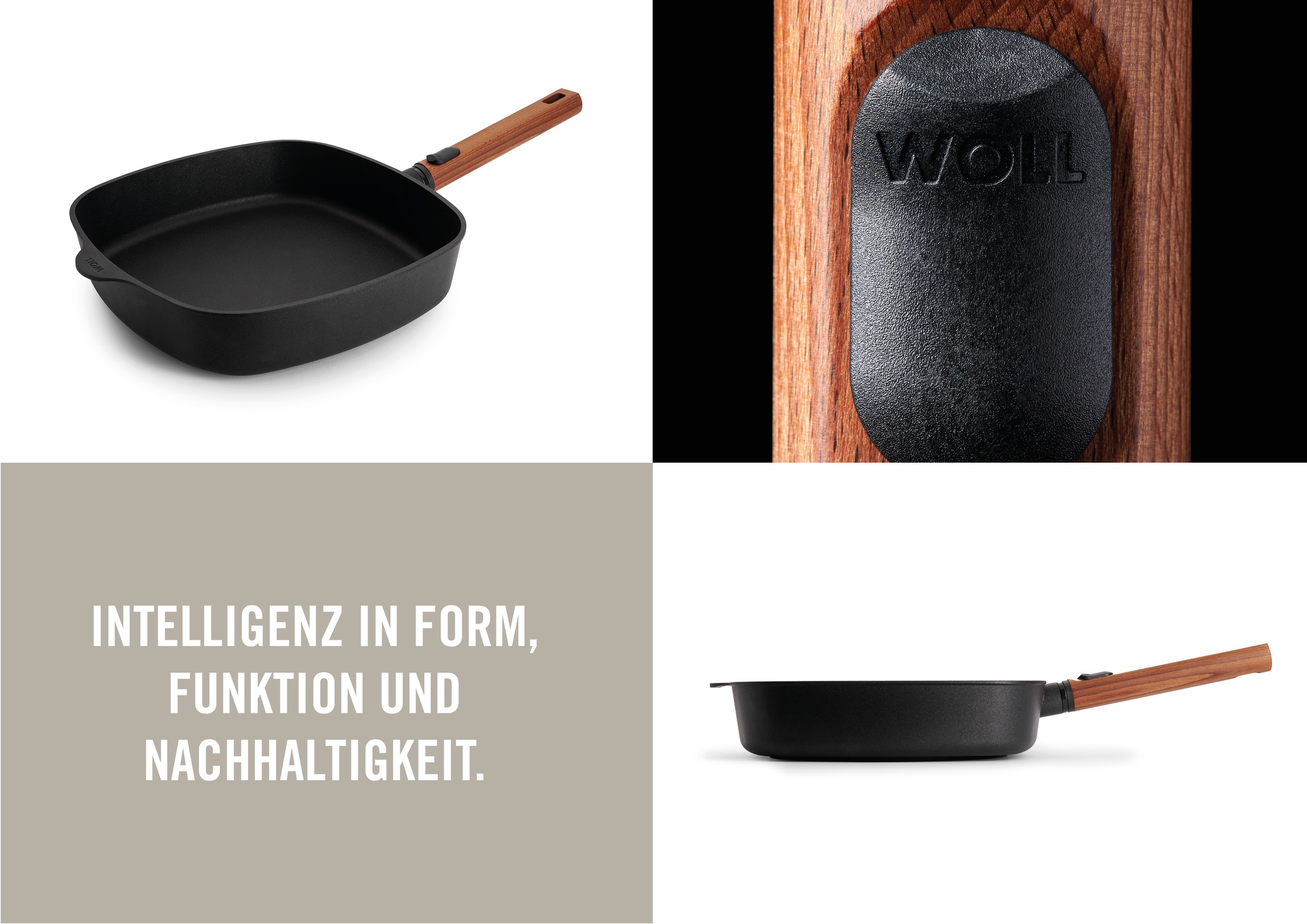 WOLL Bratpfanne »Eco Logic QXR Guss-Pfanne viereckig« Aluminiumguss 1 Stk. günstig online kaufen