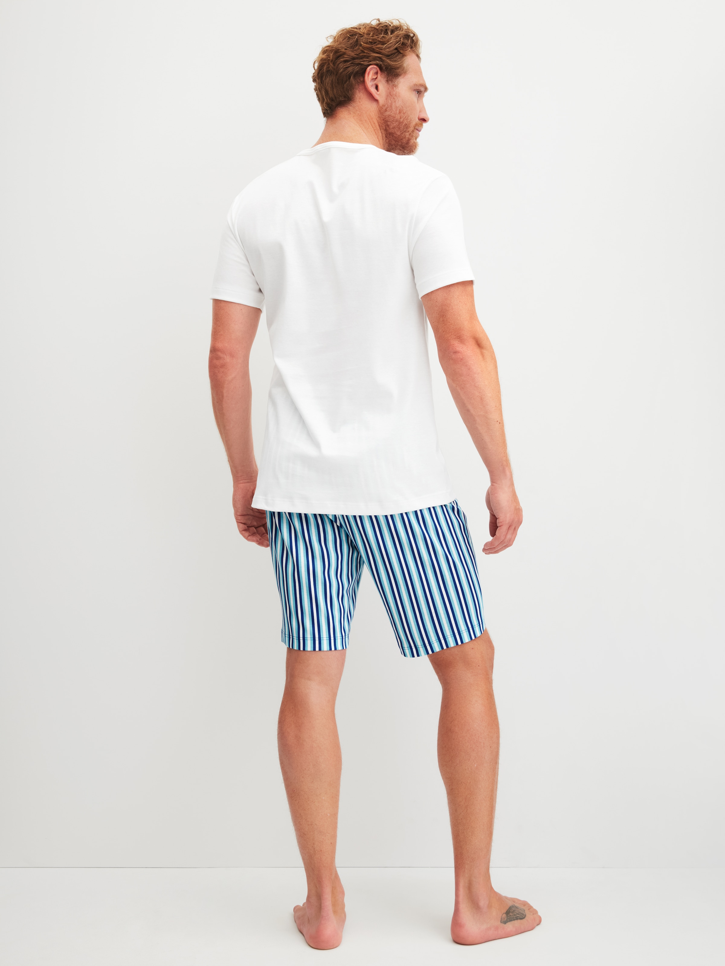 CALIDA Pyjama »Relax Streamline 1« 2 mit Rundhalsausschnitt und kurzem Arm, weich, Interlock Qualität