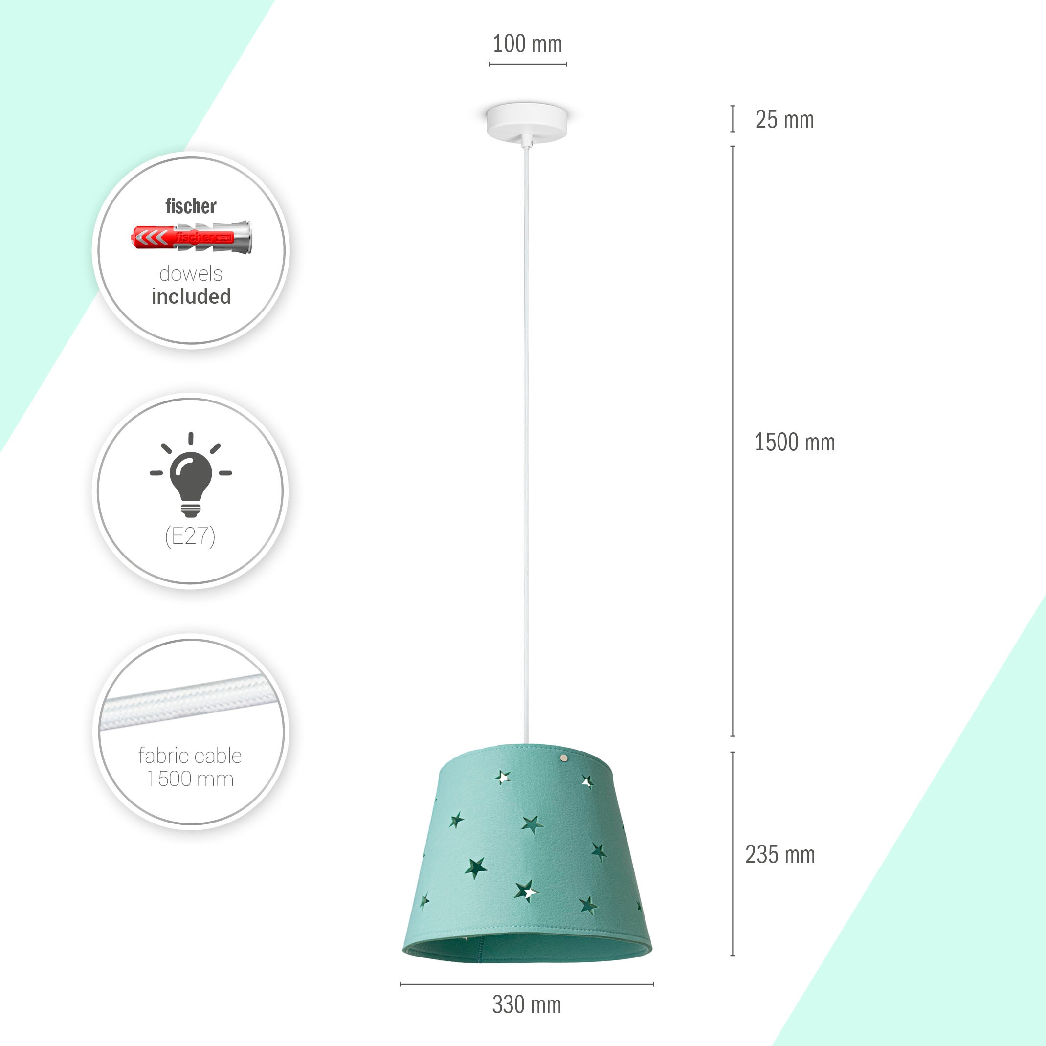 Paco Home Pendelleuchte »HUGO PD1« E27