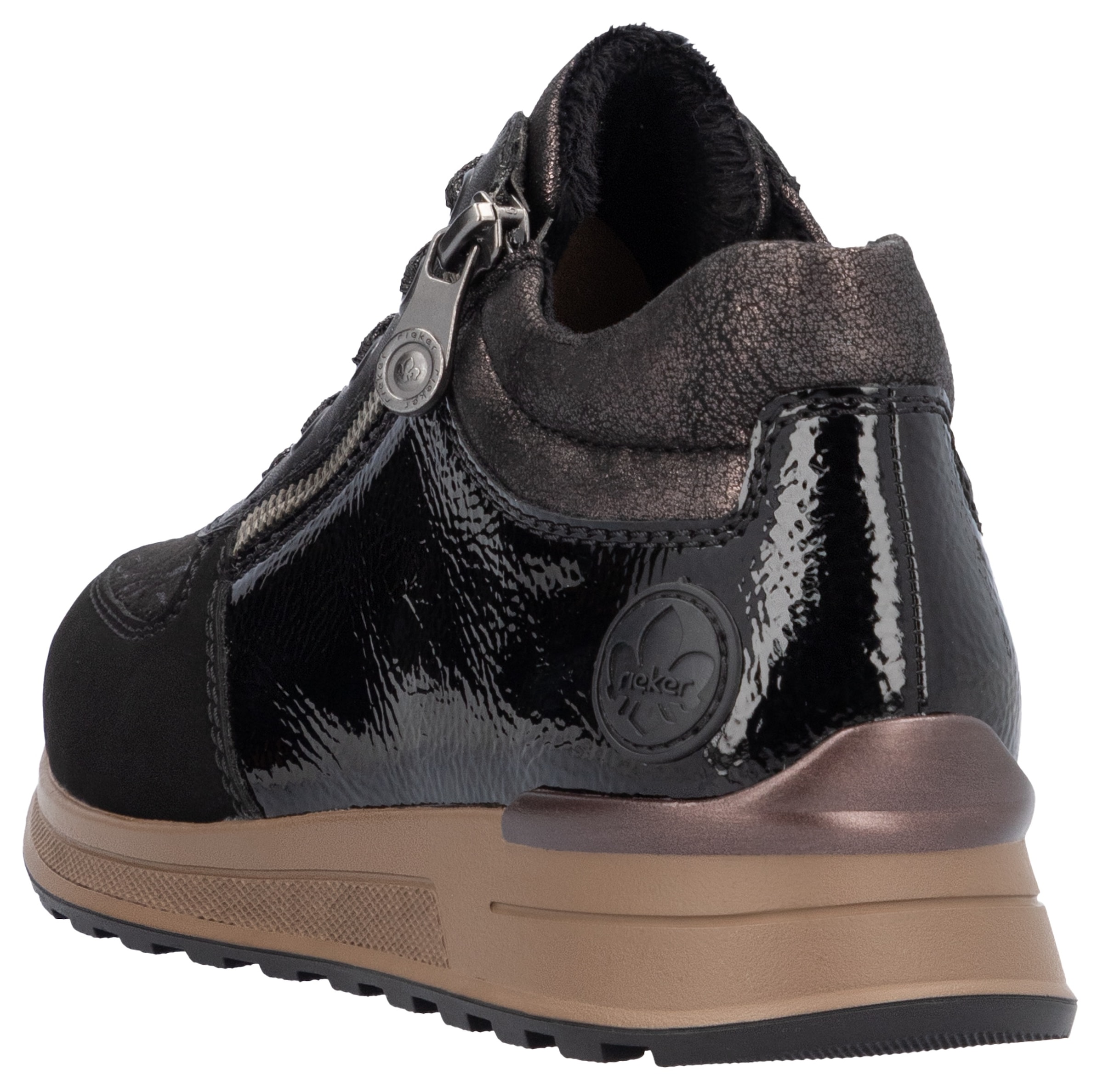 Rieker Sneaker  , Freizeitschuh, Halbschuh, Schnürschuh mit seitlichem Reißverschluss