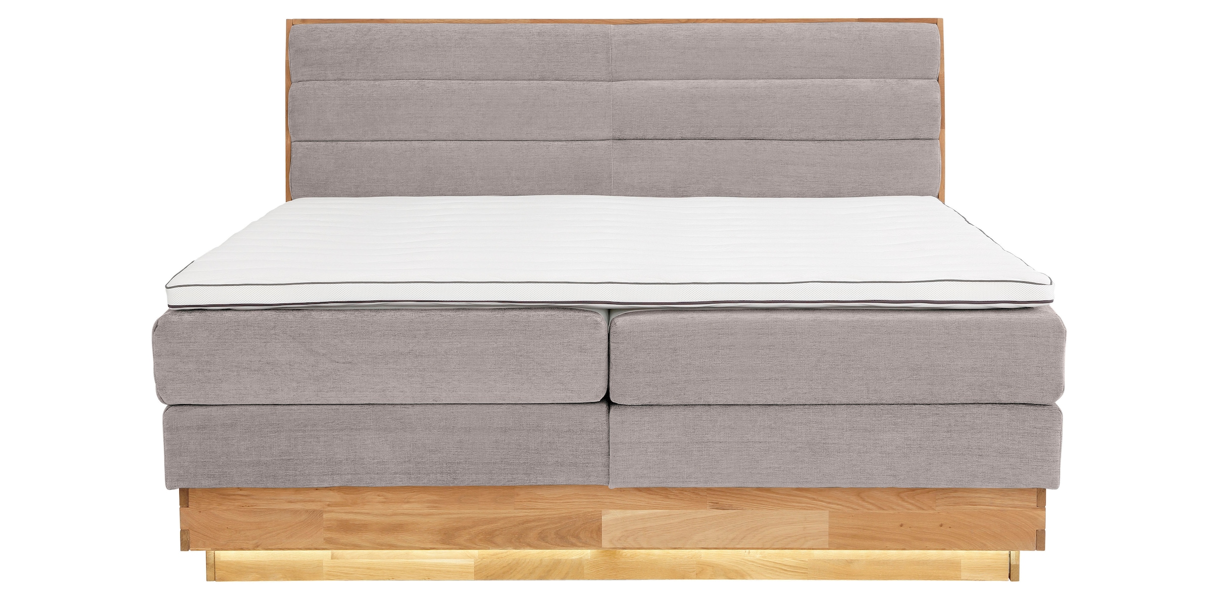 OTTO products Boxspringbett, LED-Beleuchtung, mit zertifizierten, recycelten Bezugsstoffen
