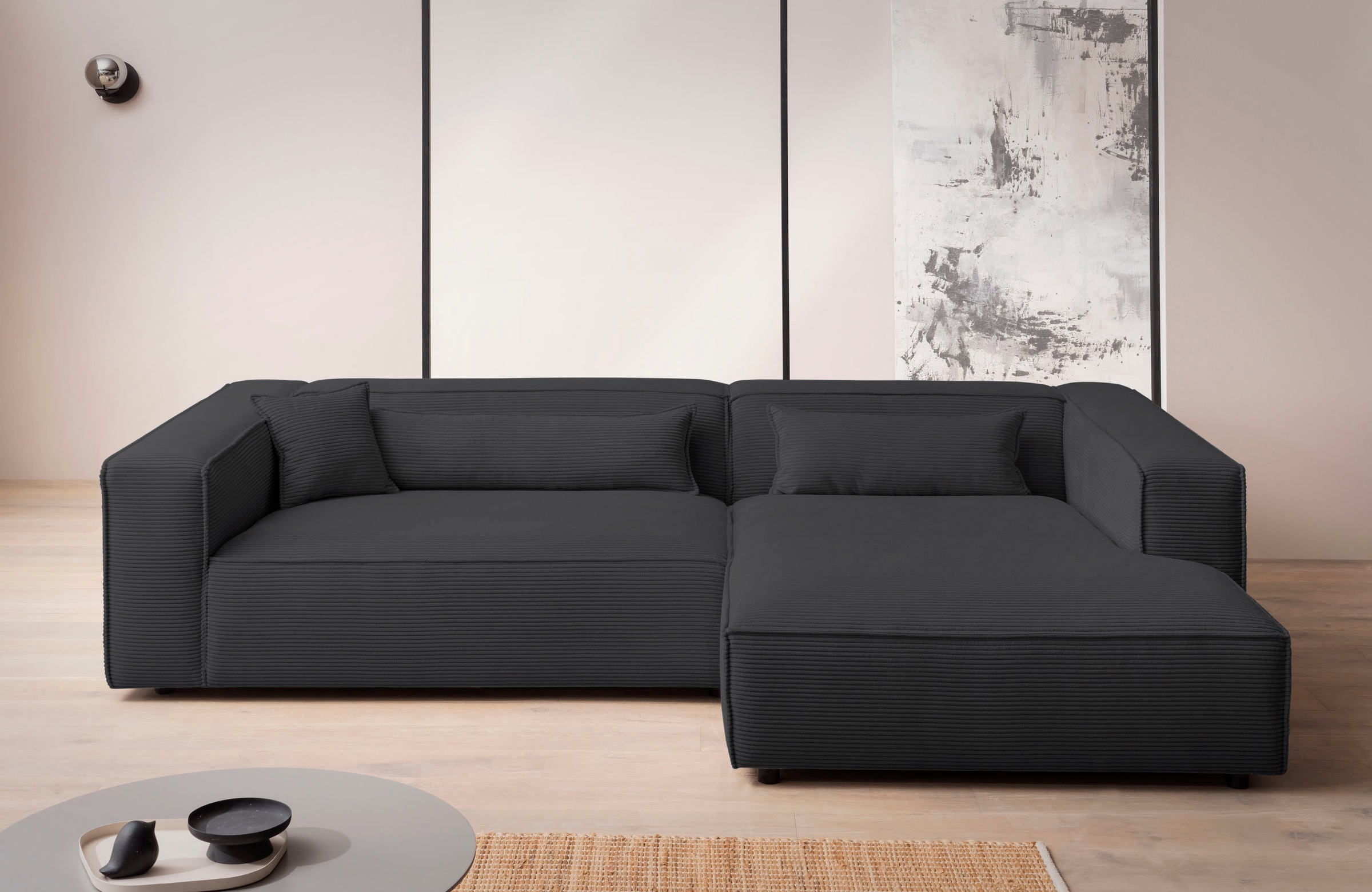 LeGer Home by Lena Gercke Ecksofa »PIARA XXL, Big-Sofa, Cord, Leinenoptik o günstig online kaufen