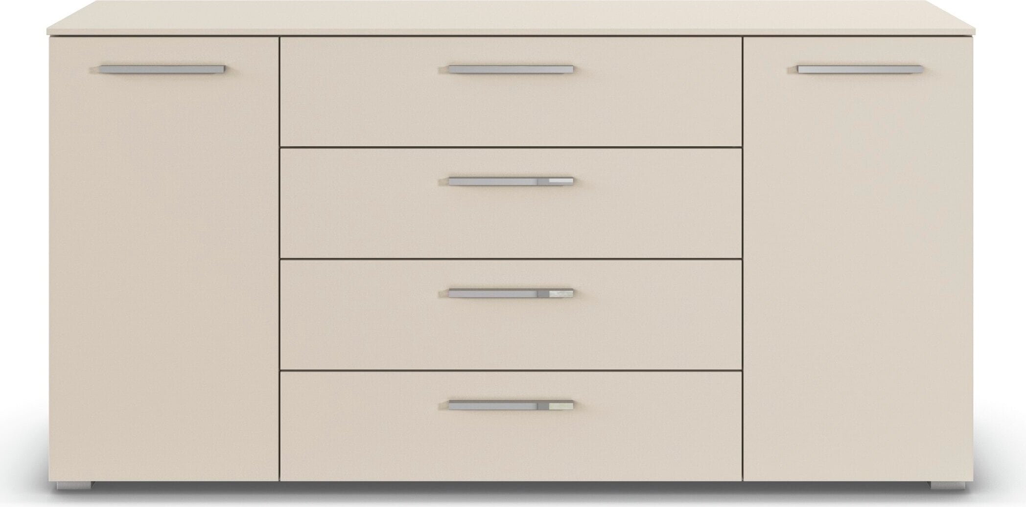 rauch Kombikommode »Sideboard Schubkommode Kommode MONTCLAR Front Dekor/Hochglanz/Glas« Breite 160 / Höhe 81 cm, 2 Einlegeböden, inkl. Soft-Close-Funktion,  2-türig, 4 geräumige Schubladen, viele Griffvarianten MADE IN GERMANY