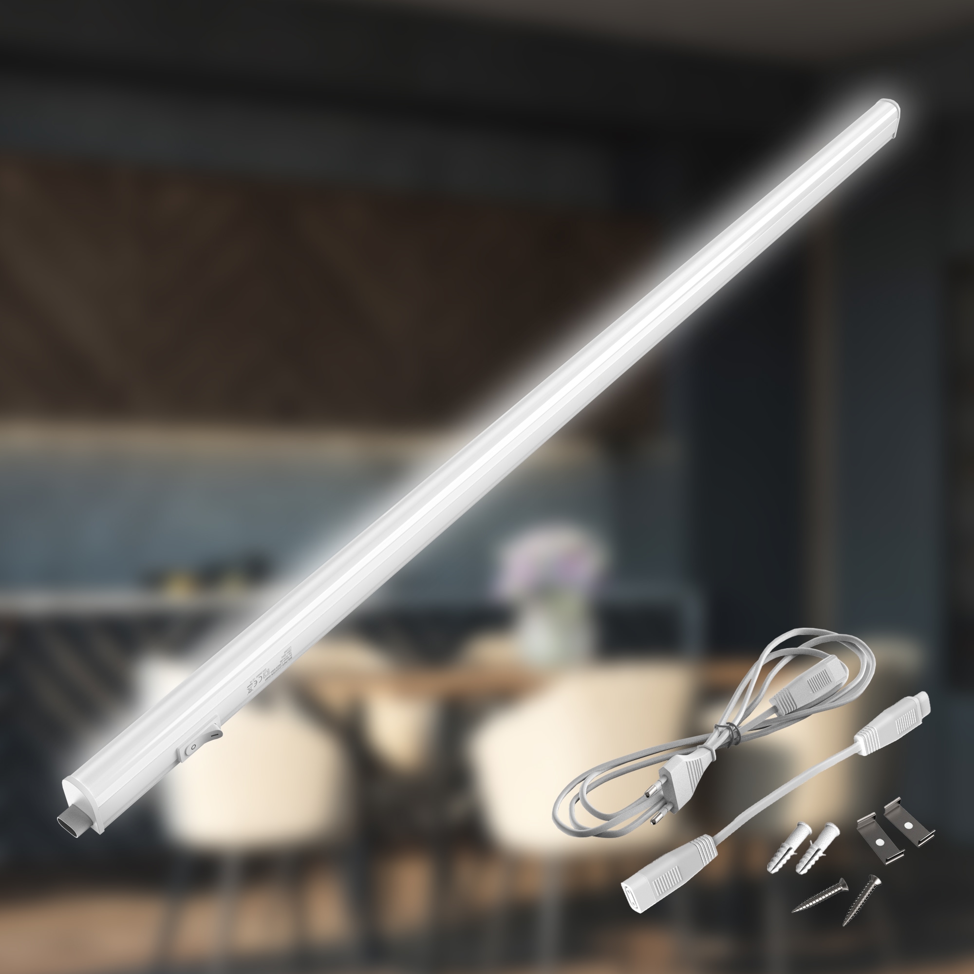 Briloner Leuchten LED Unterbauleuchte »TOOK« LED-Board 1 Stk. Neutralweiß 118,7x2,2x3 cm, Küche, Schrank, Küchenlampe, Werkstatt